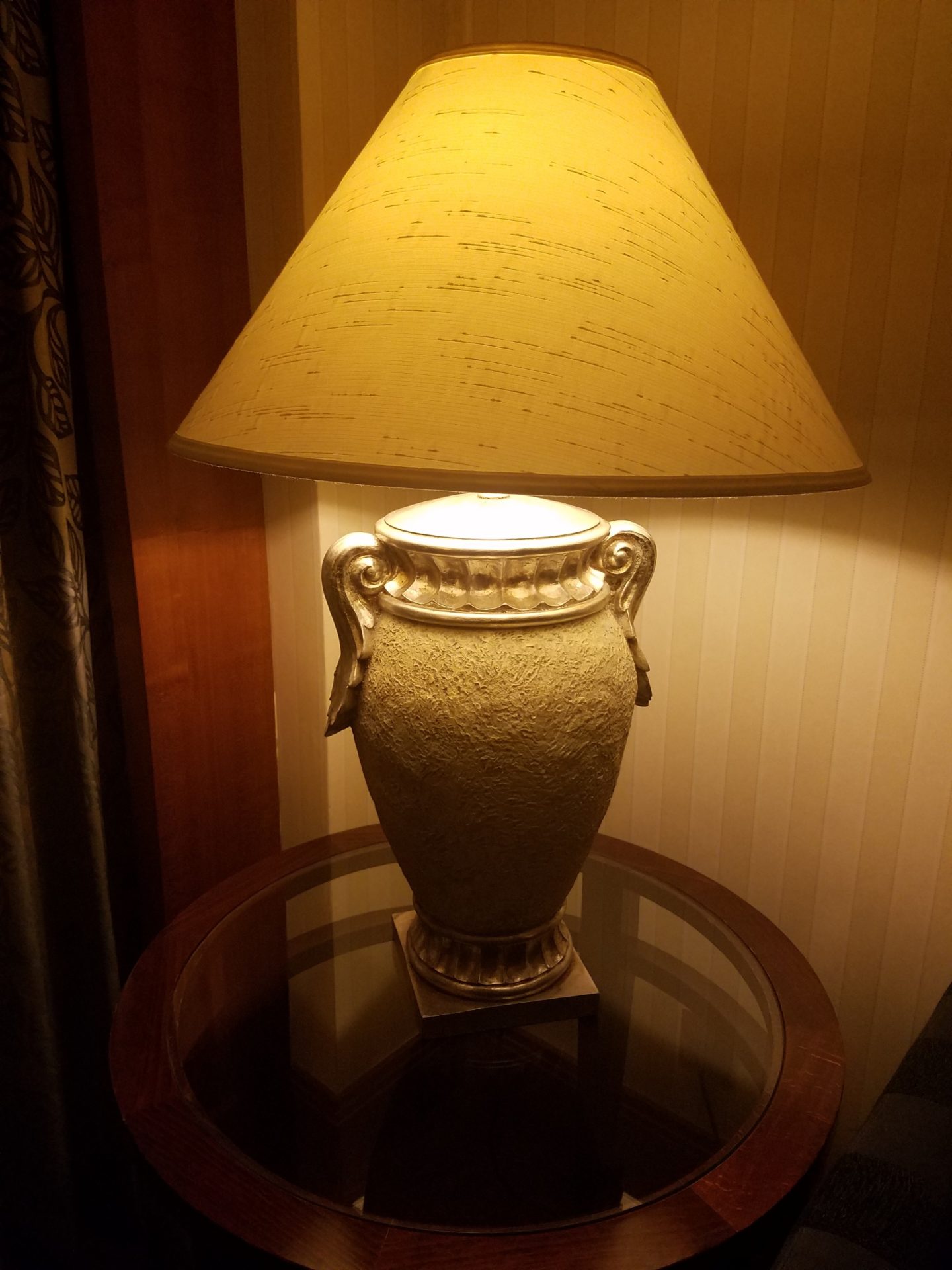 a lamp on a table