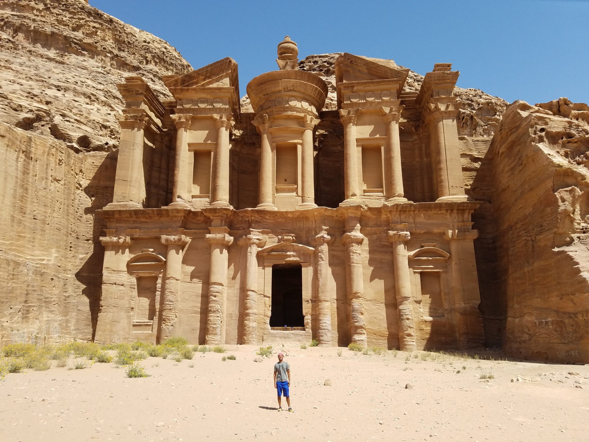 a man standing in front of Petra