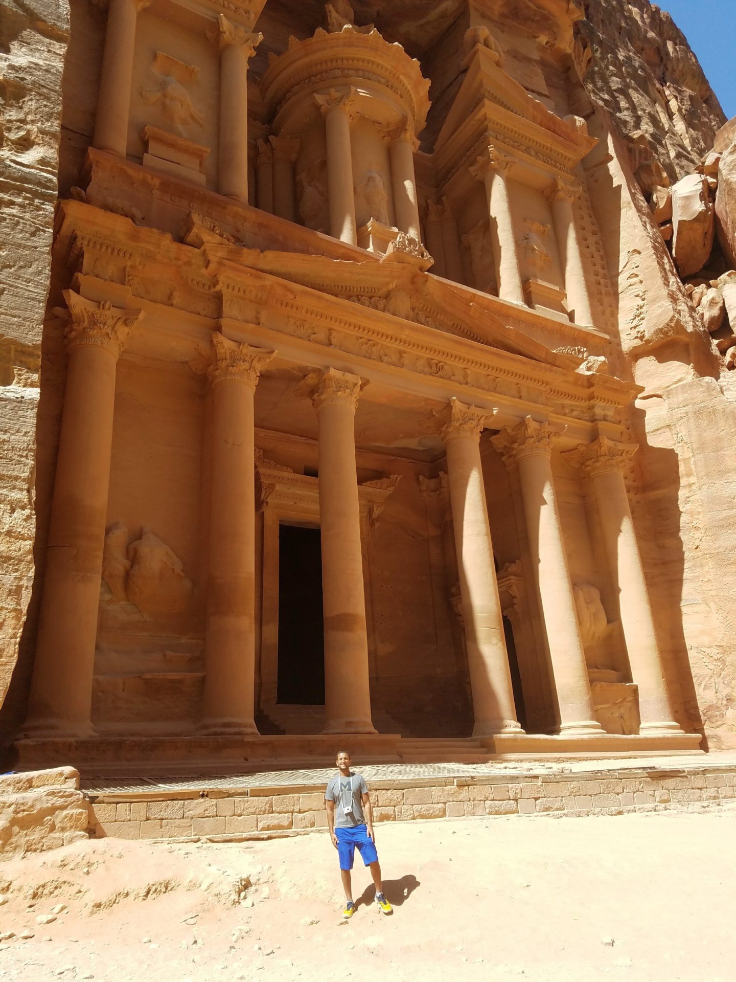 a man standing in front of Petra