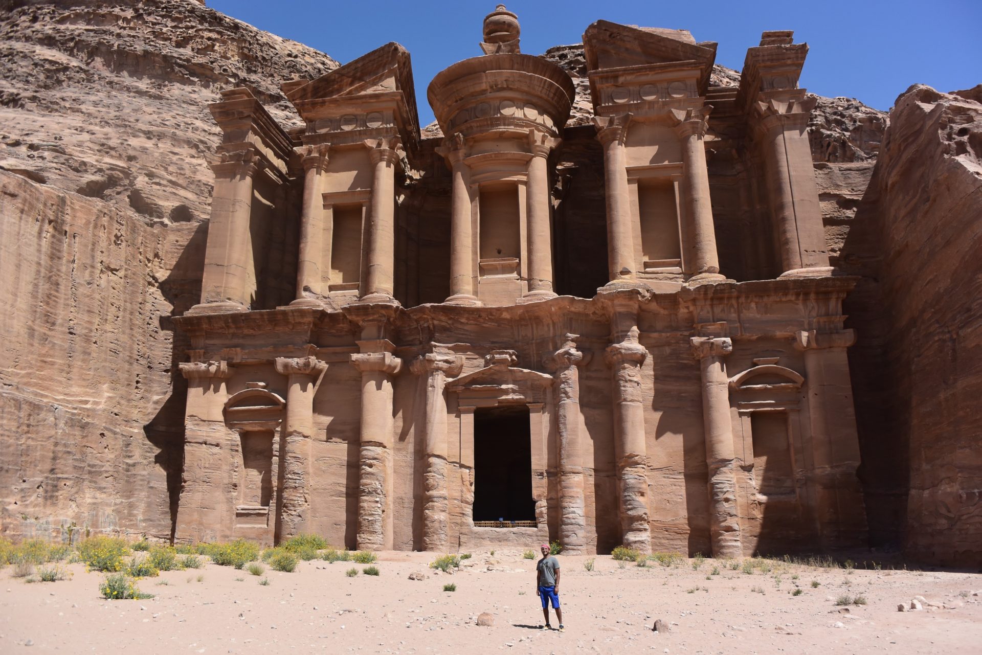 a person standing in front of Petra