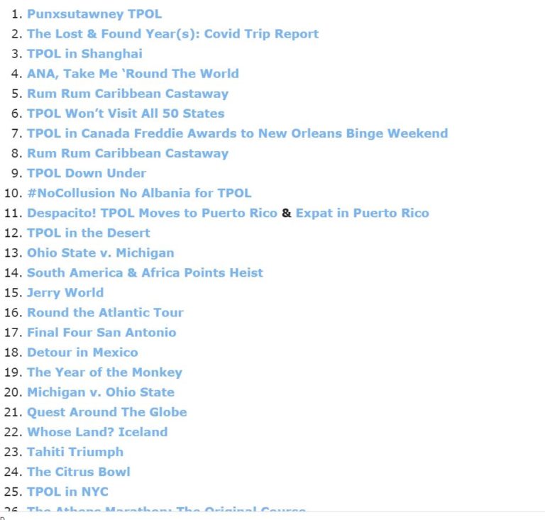 One More Trip Report to Go!