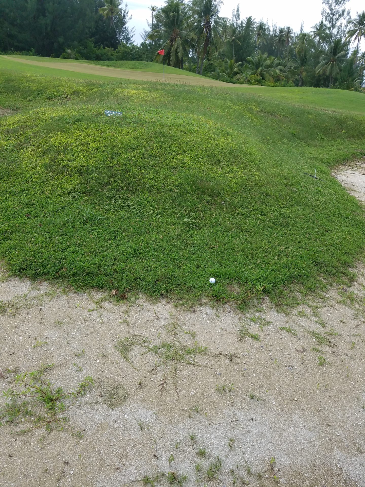 a golf ball on a hill