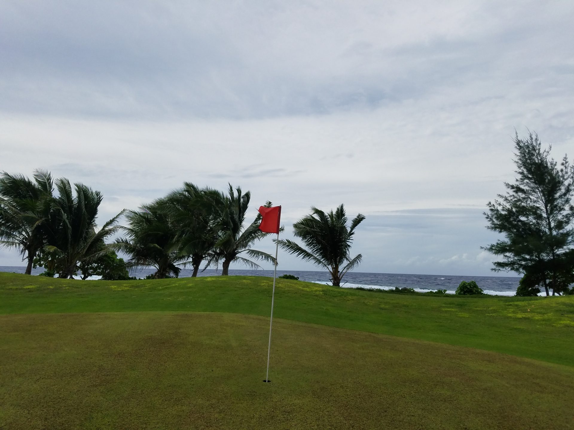 a flag on a golf course