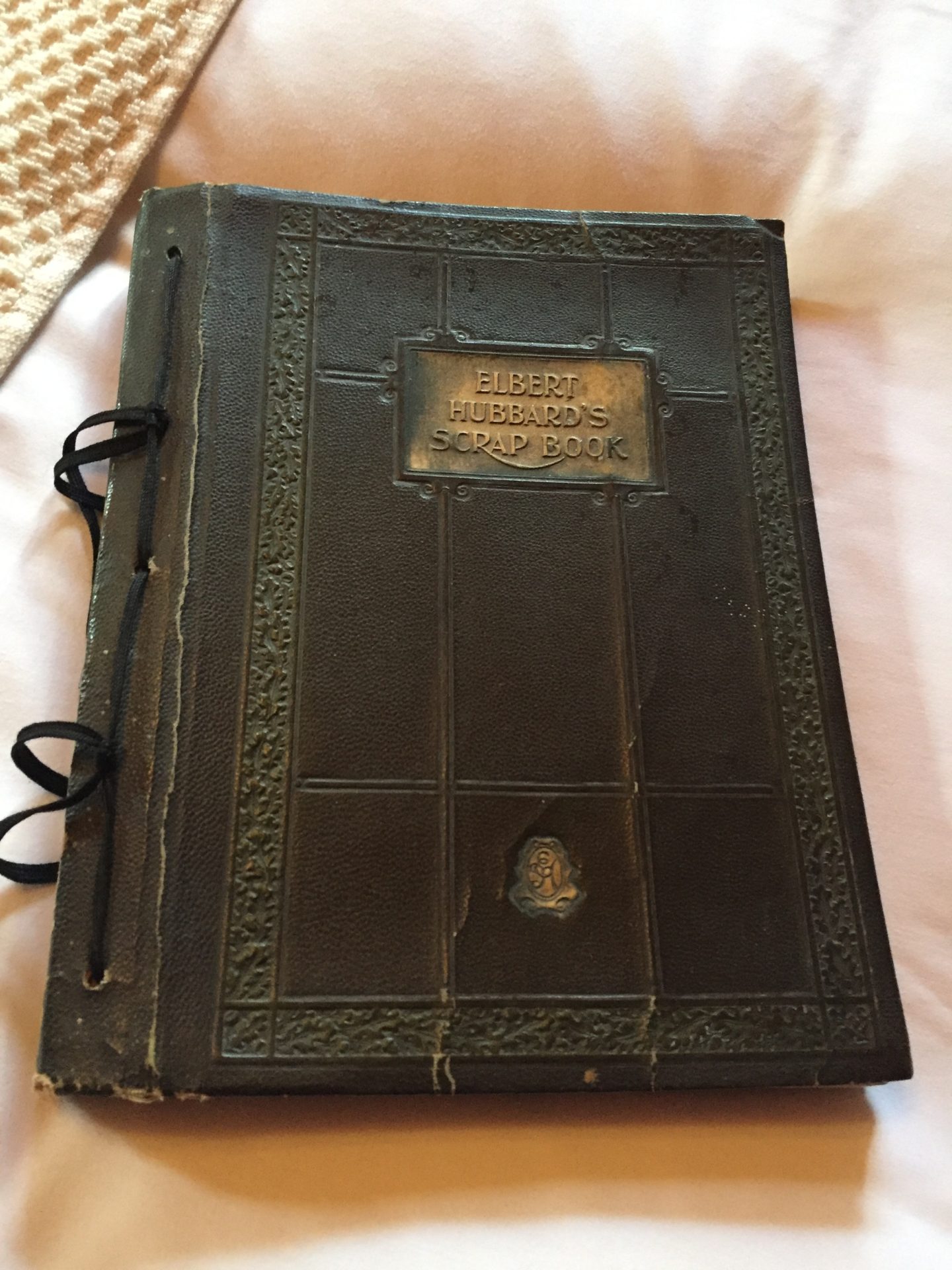 a book with a leather cover