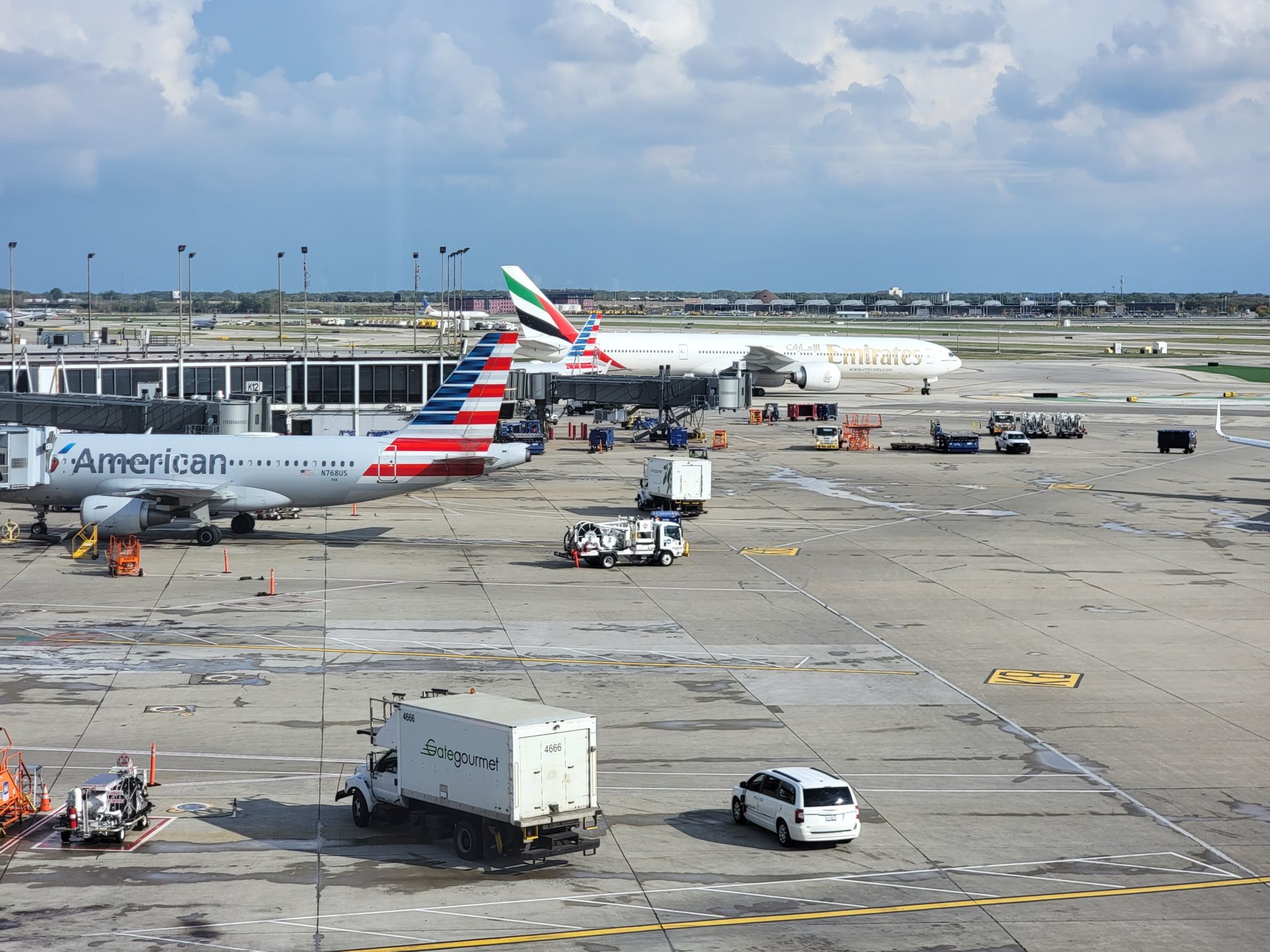 airplanes parked on a tarmac