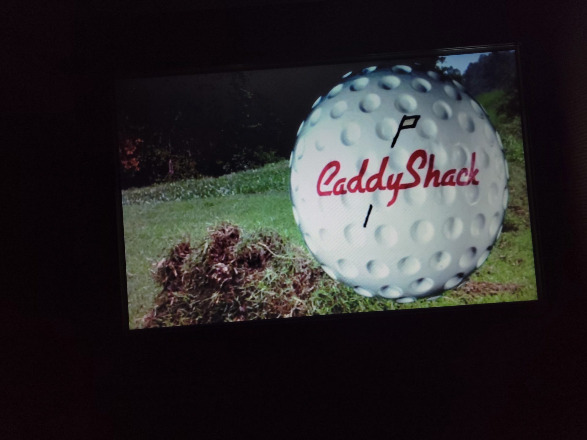 a golf ball on a television screen