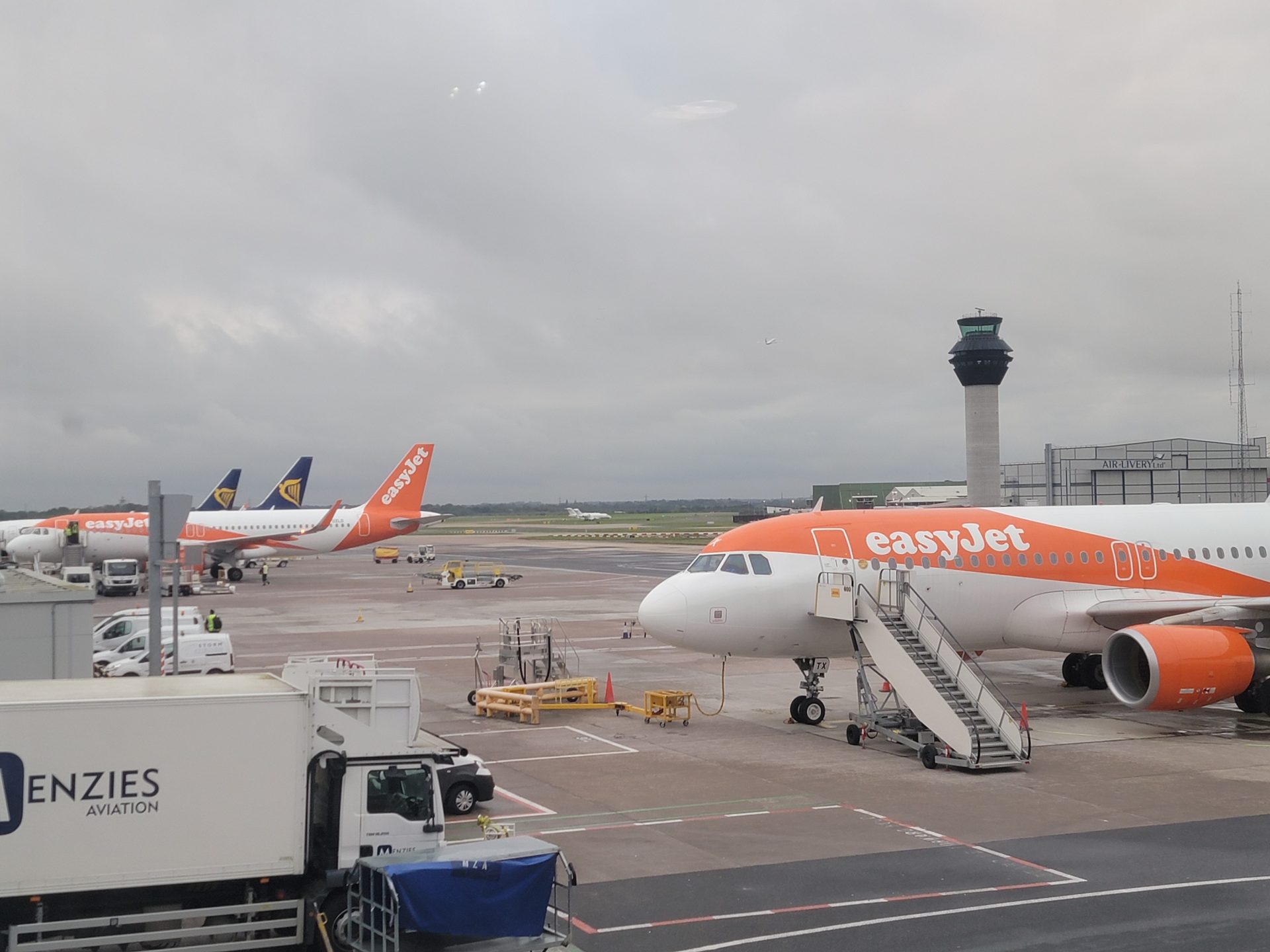 an airplane parked at an airport