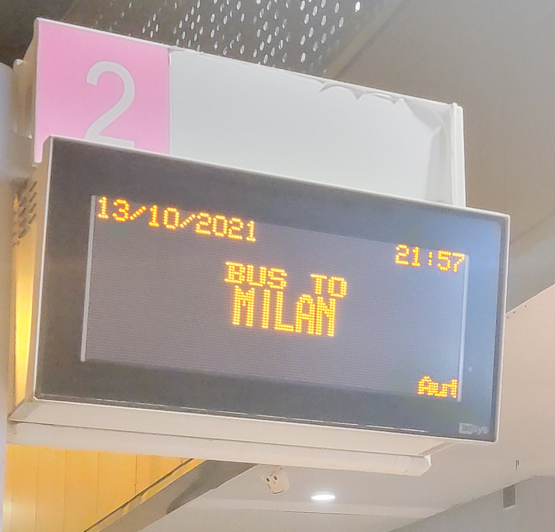 a digital sign with a date and time