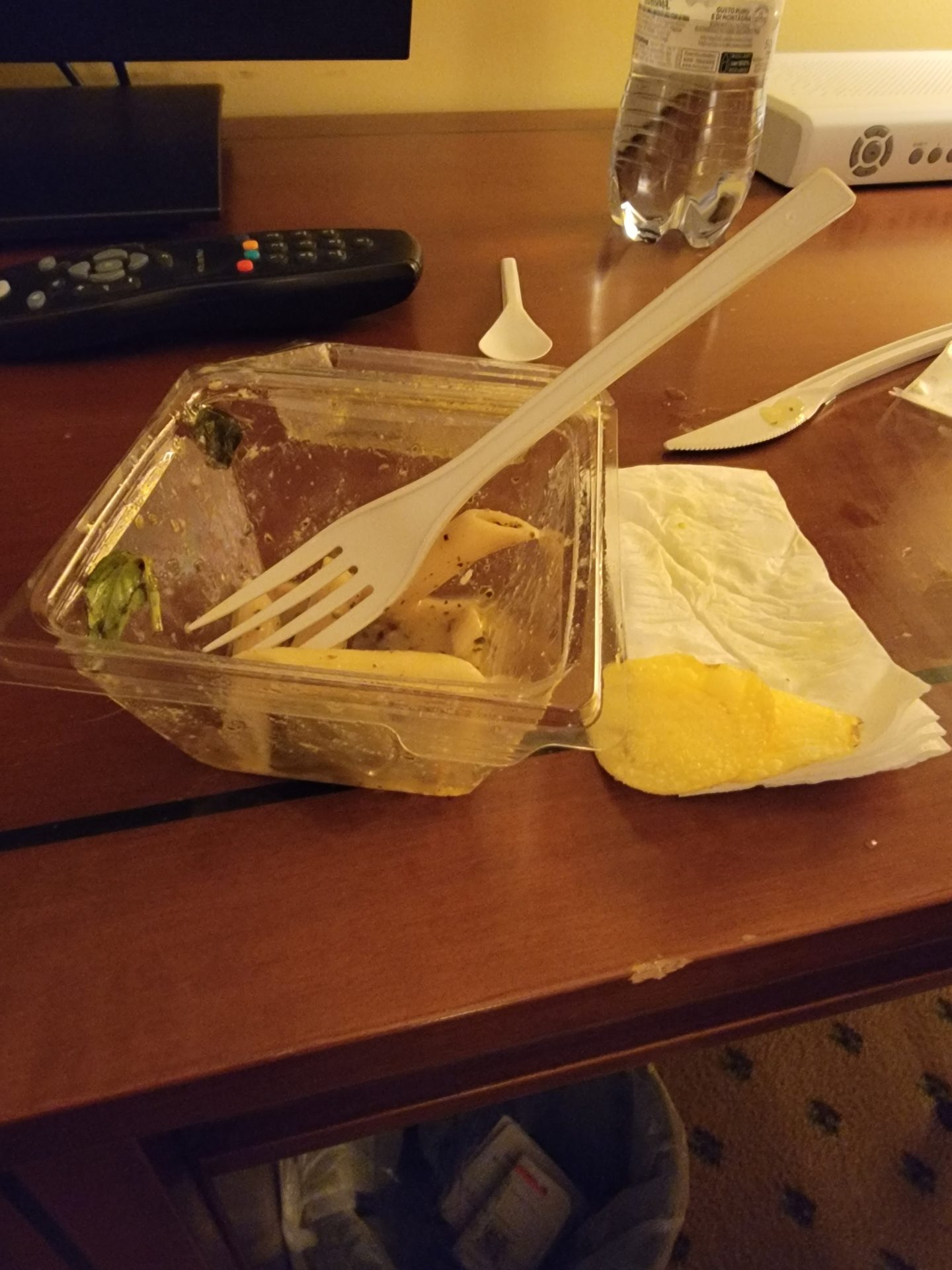 a plastic container with food in it