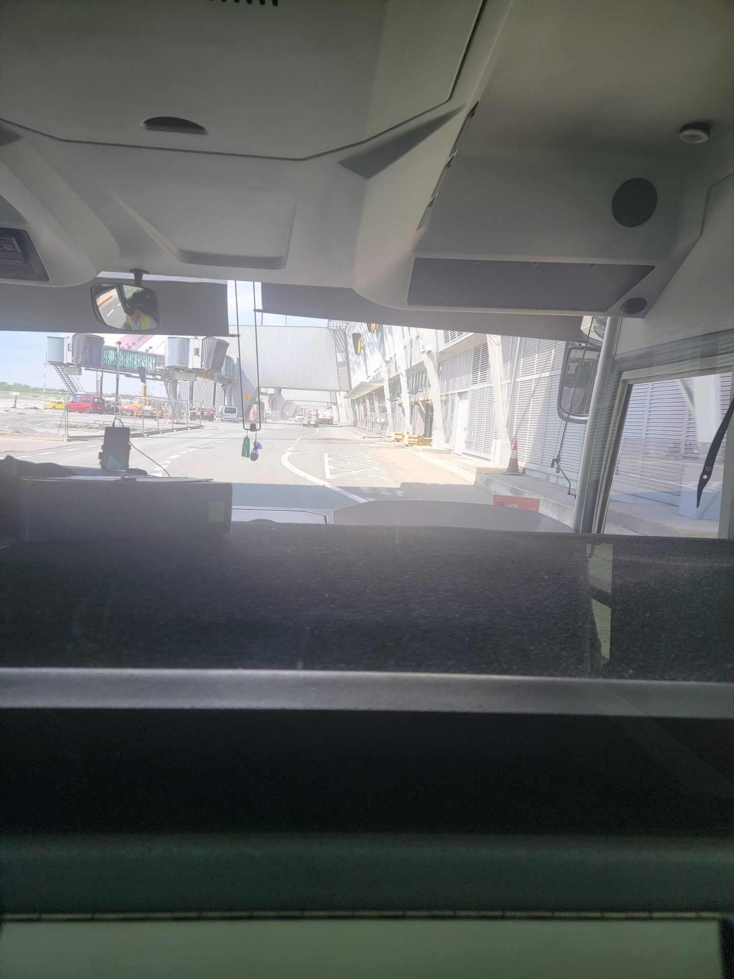 a view from inside of a vehicle