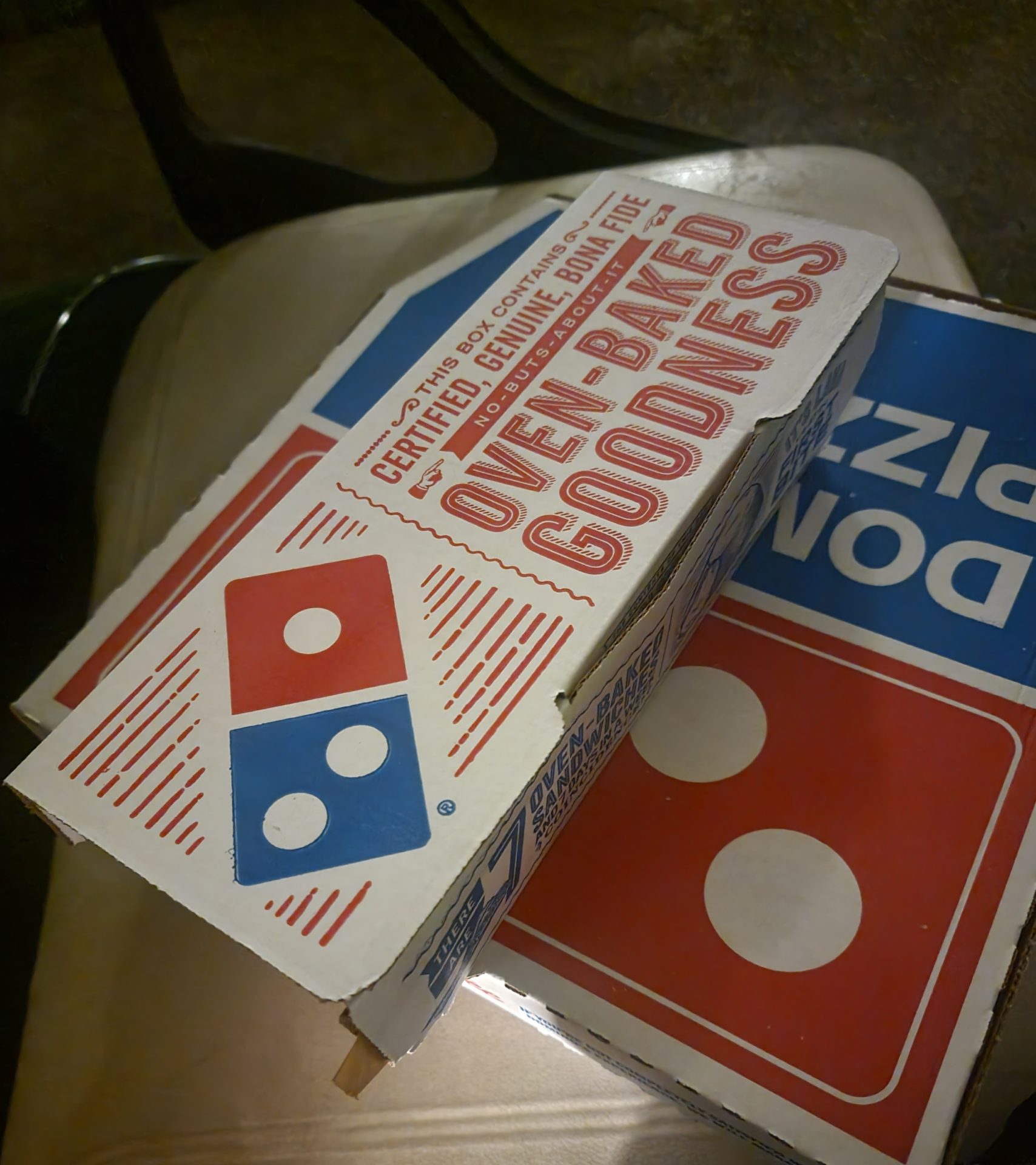 a pizza boxes on a table