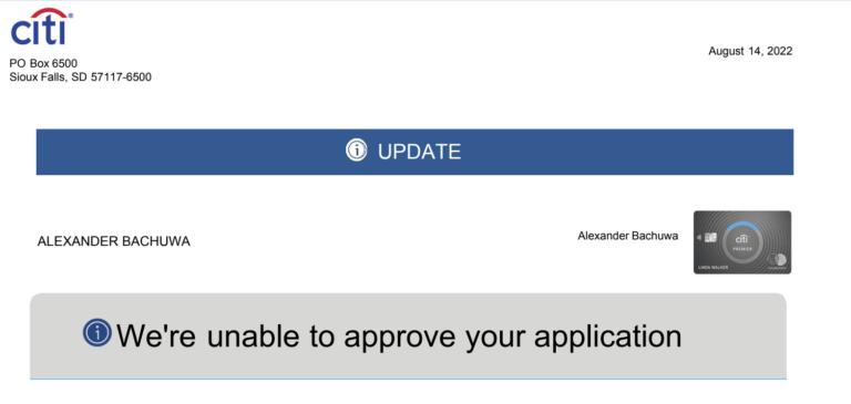 Citi Premier Rejection for Being Too Good at Life