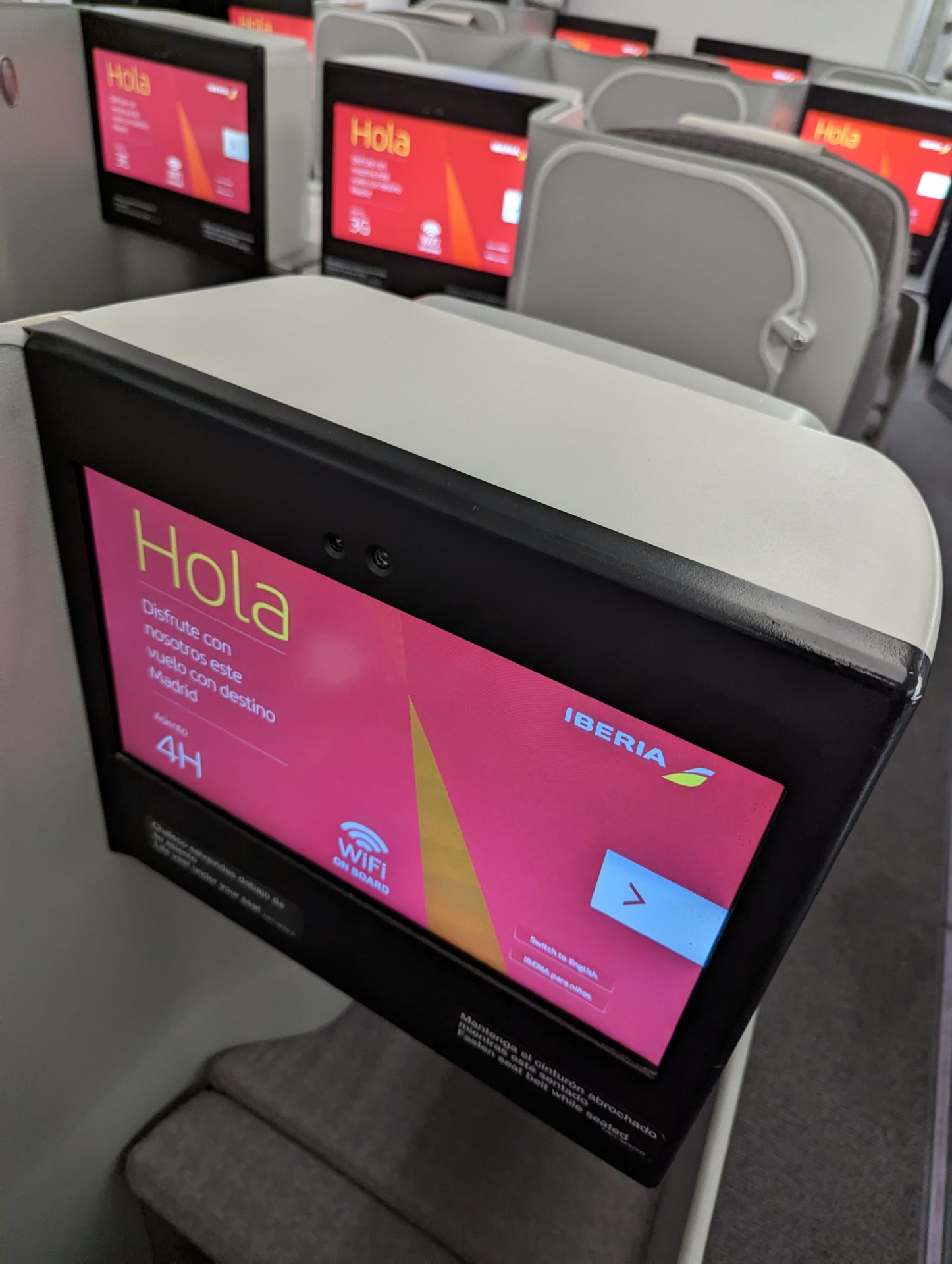 a group of screens on a plane