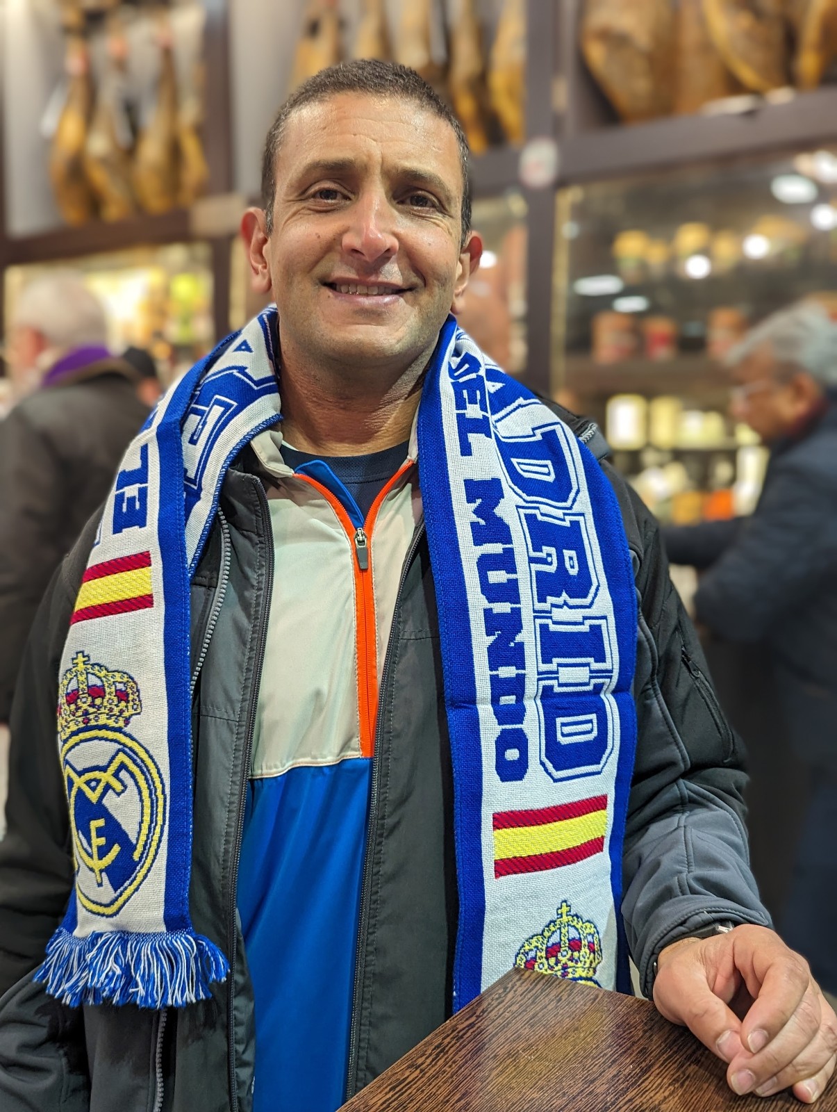 a man wearing a scarf
