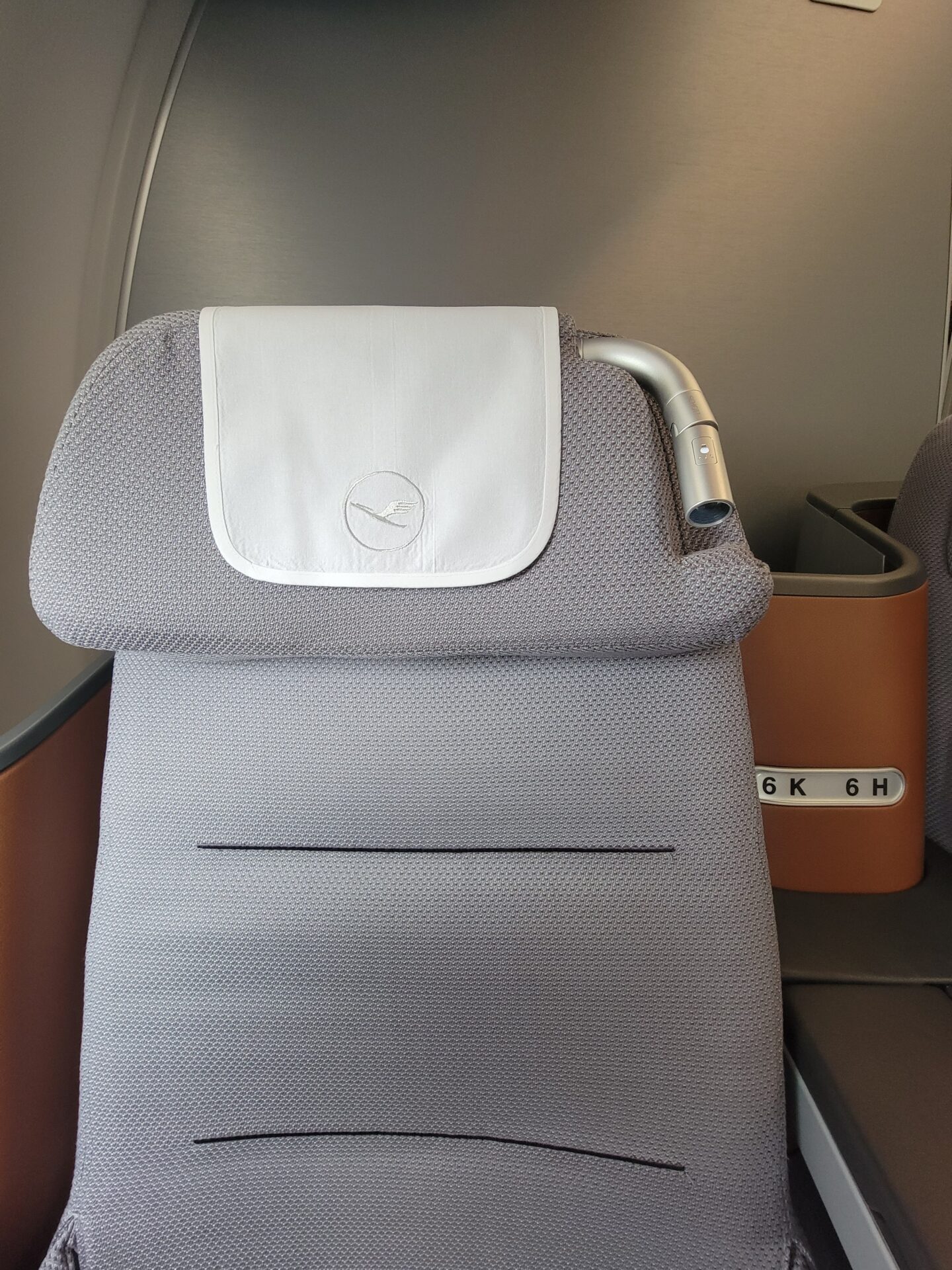 a seat with a white cloth on it