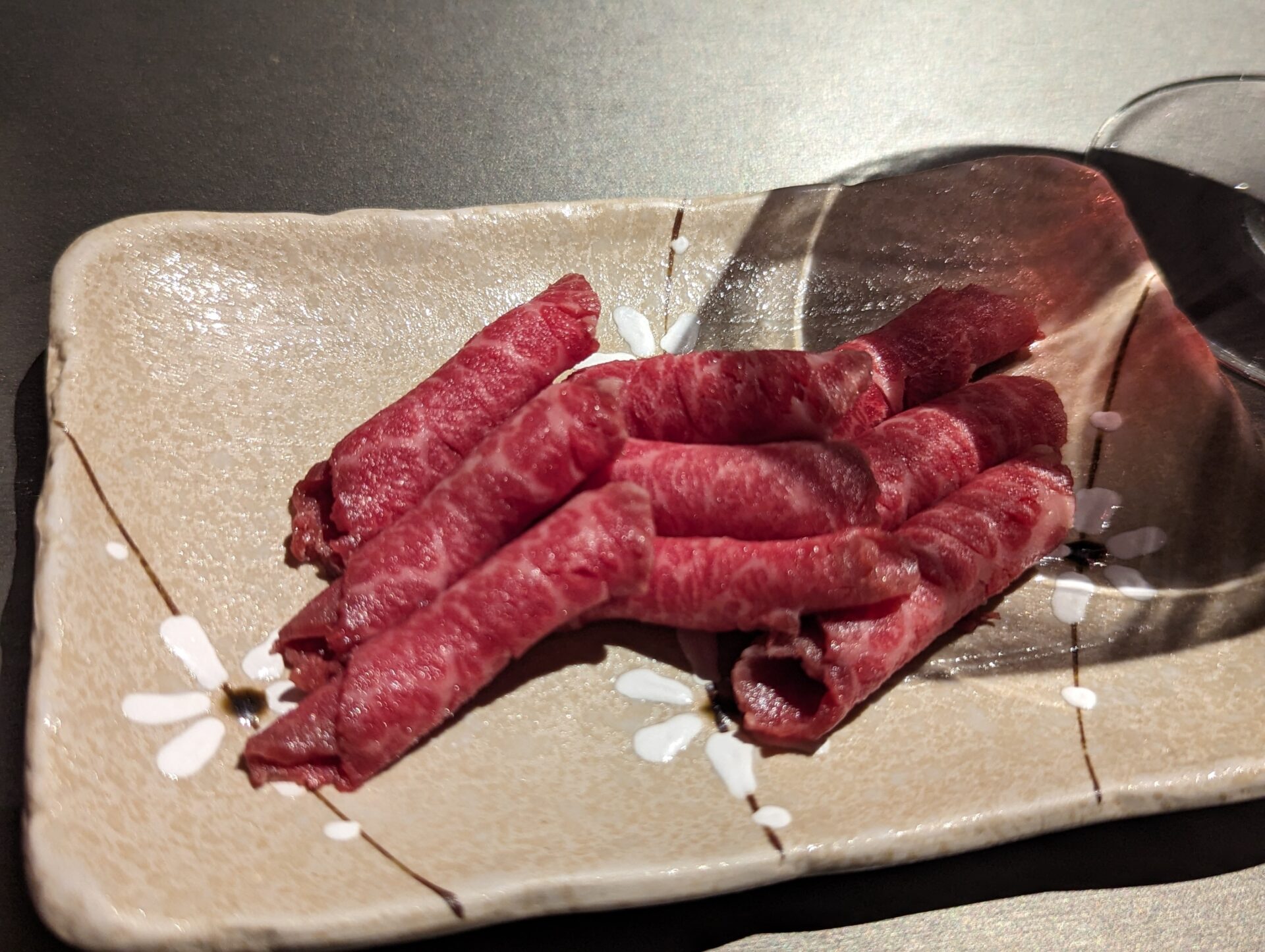 a plate of raw meat
