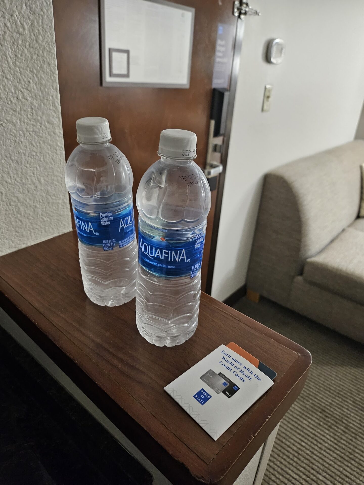 two water bottles on a table