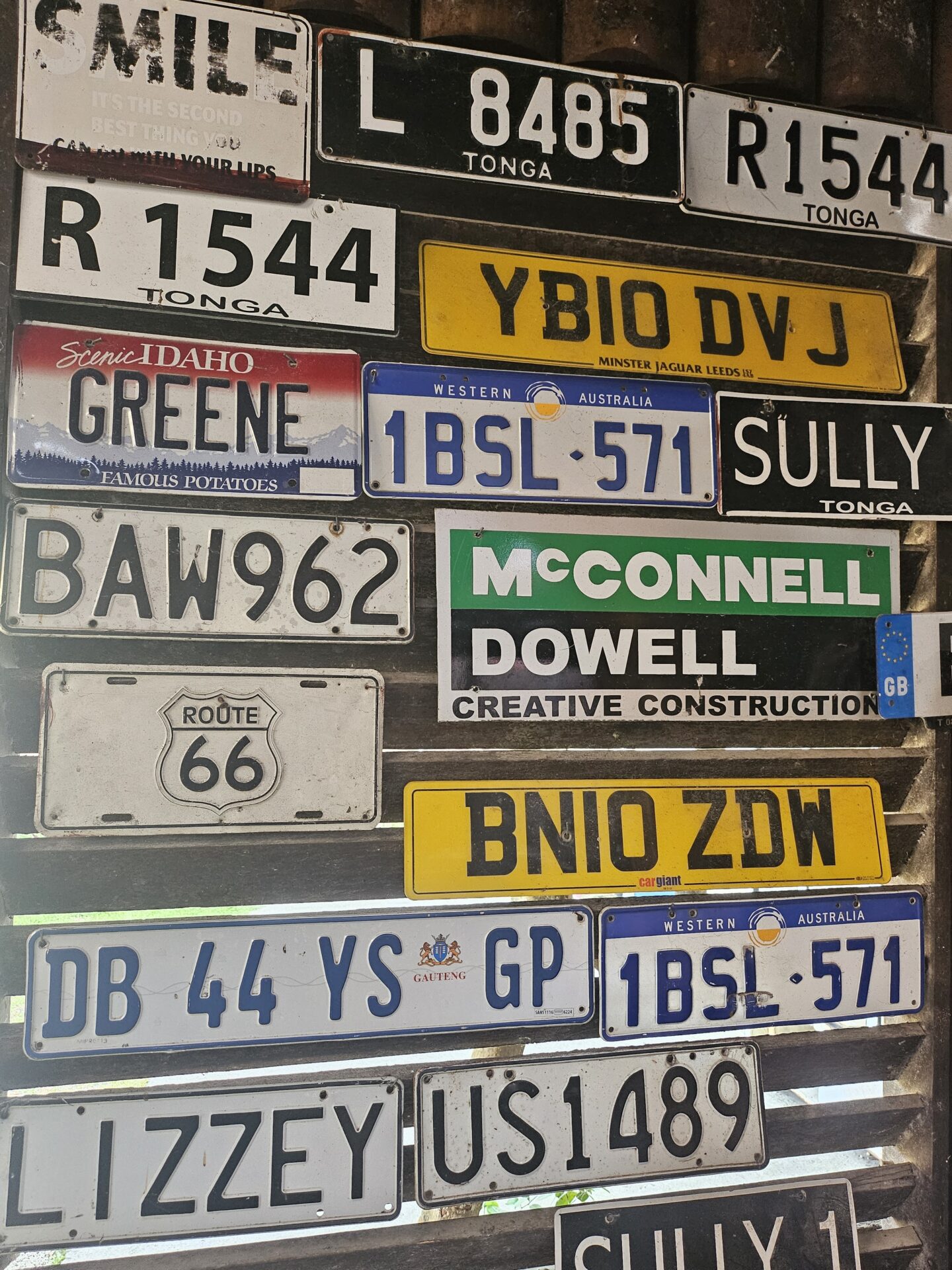 a group of license plates