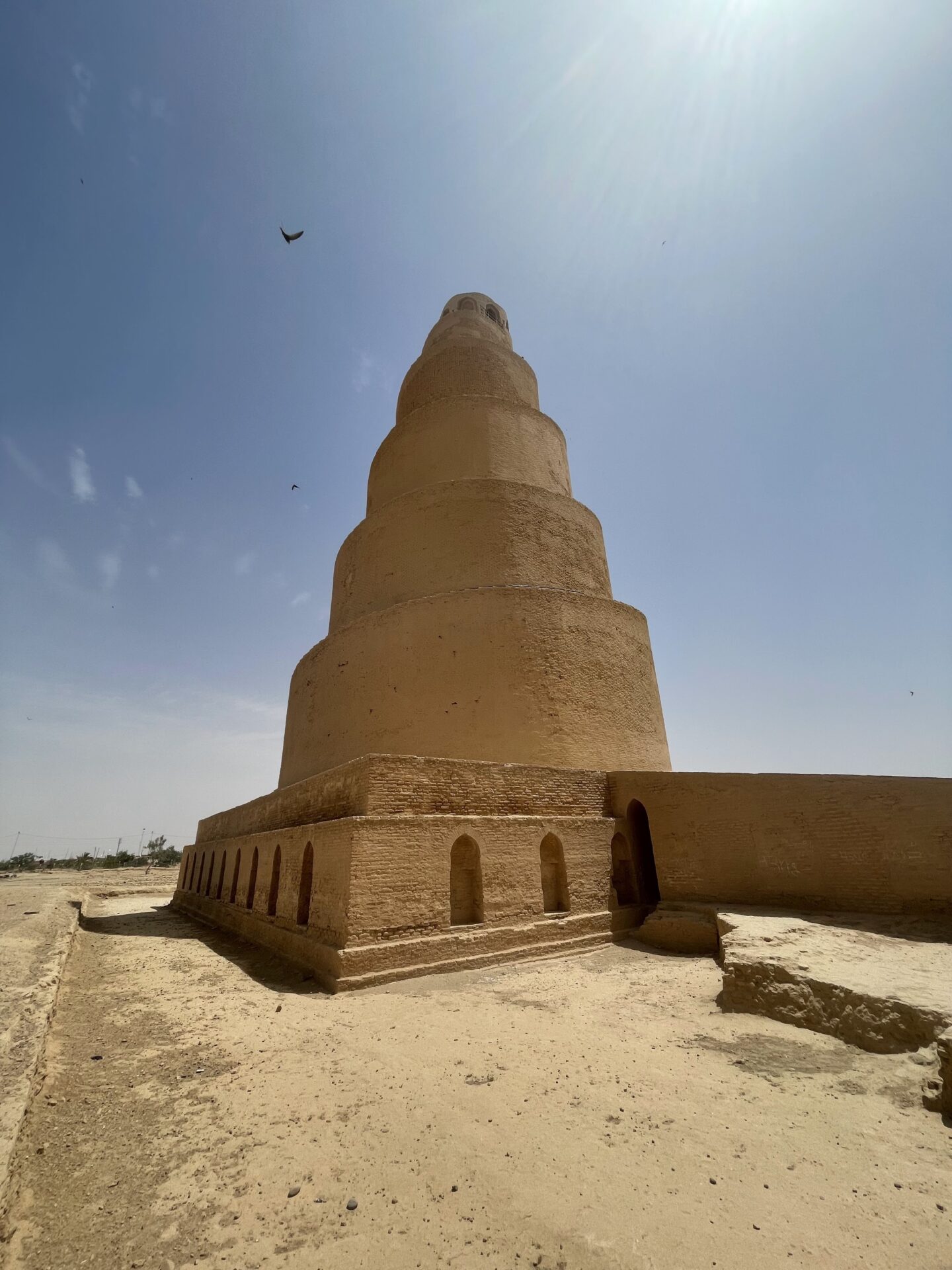 a large tower in a desert