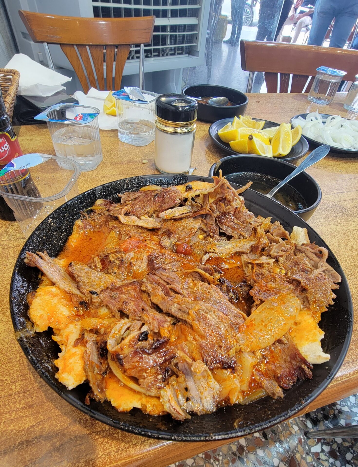 a plate of food on a table