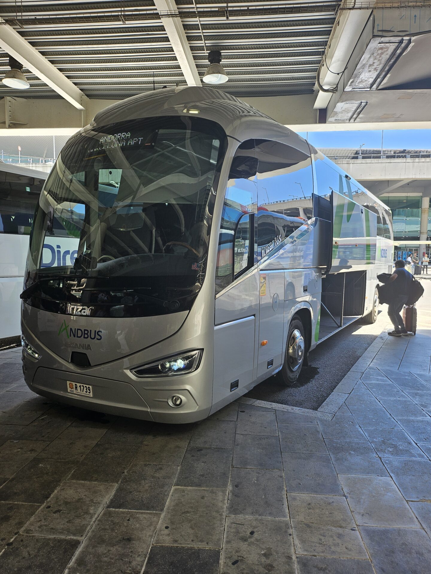 a bus parked in a station