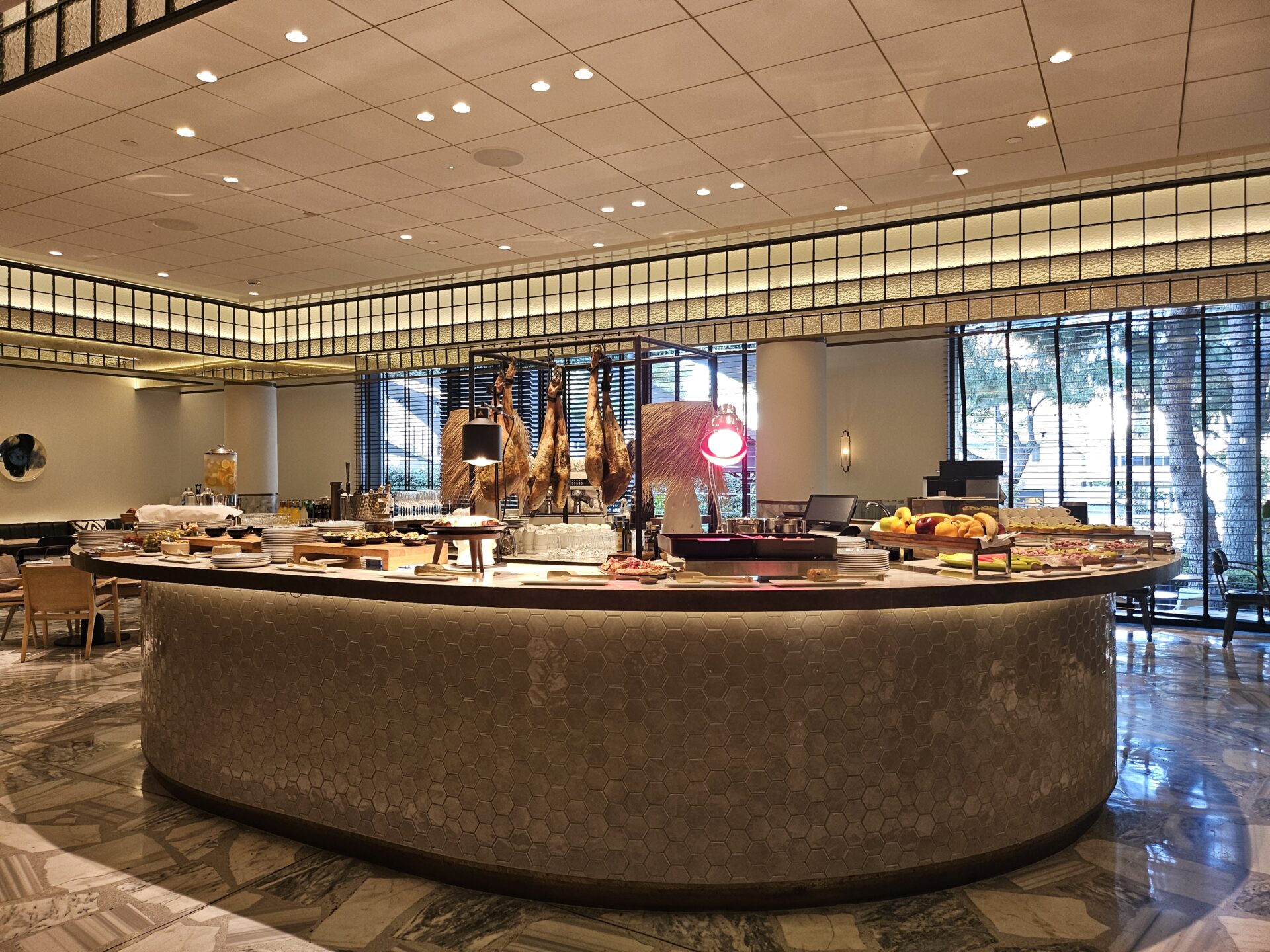 a food counter in a restaurant