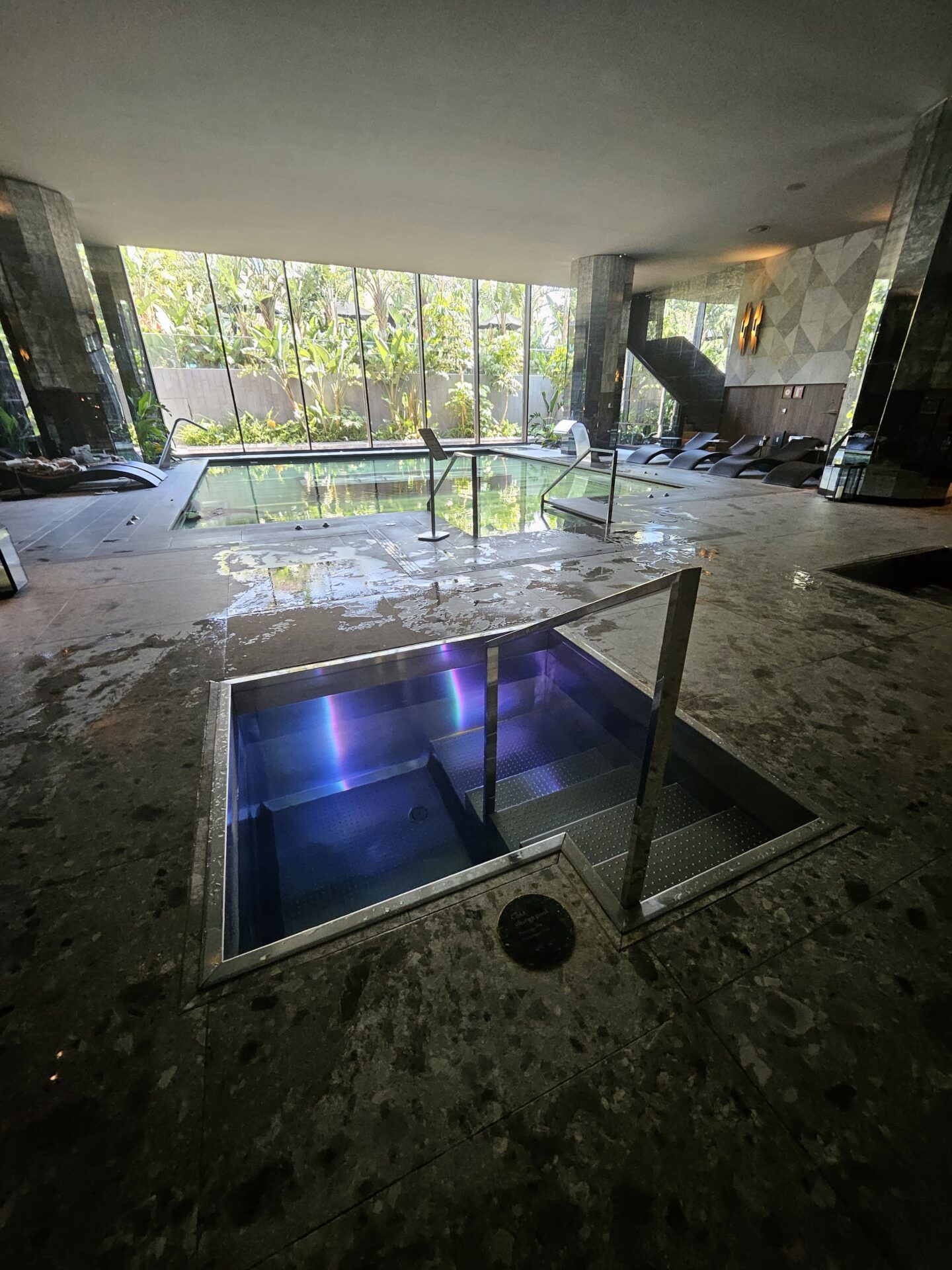 a pool inside a building