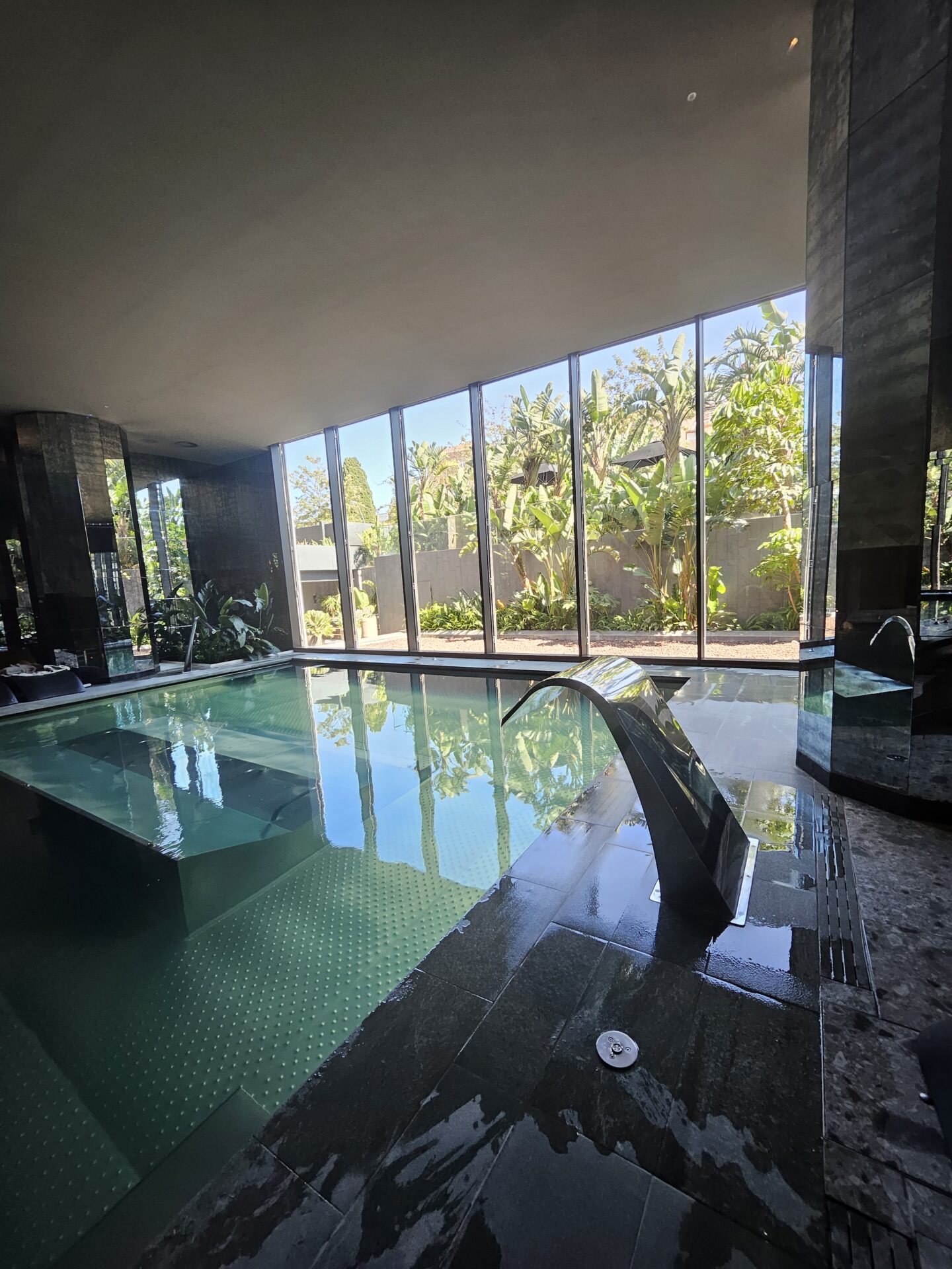 a pool inside a building