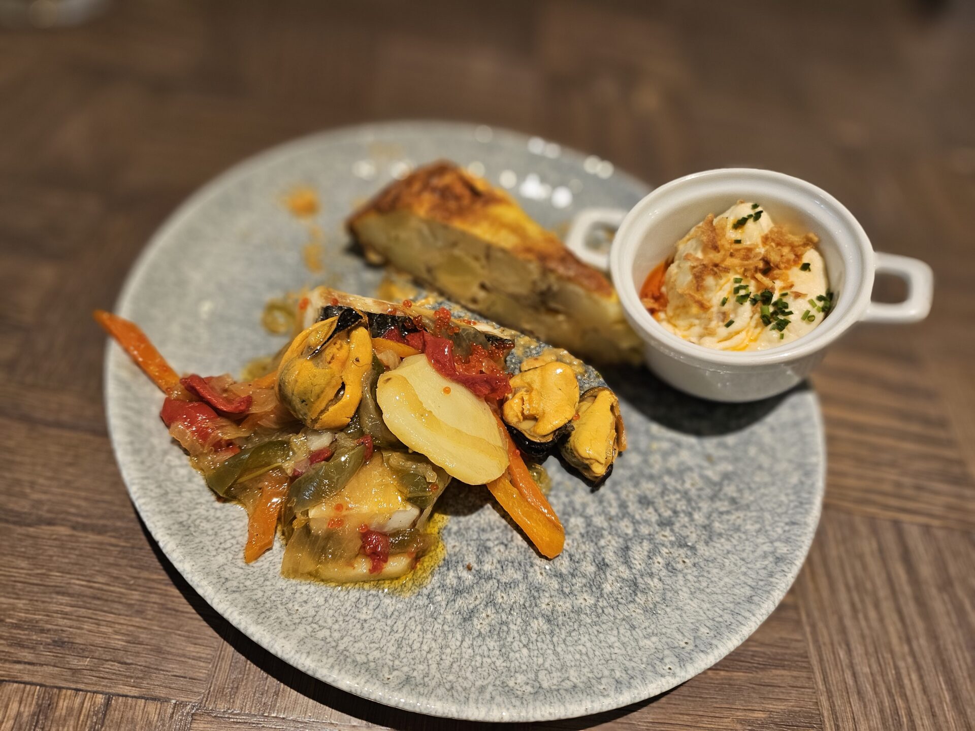 a plate of food on a table