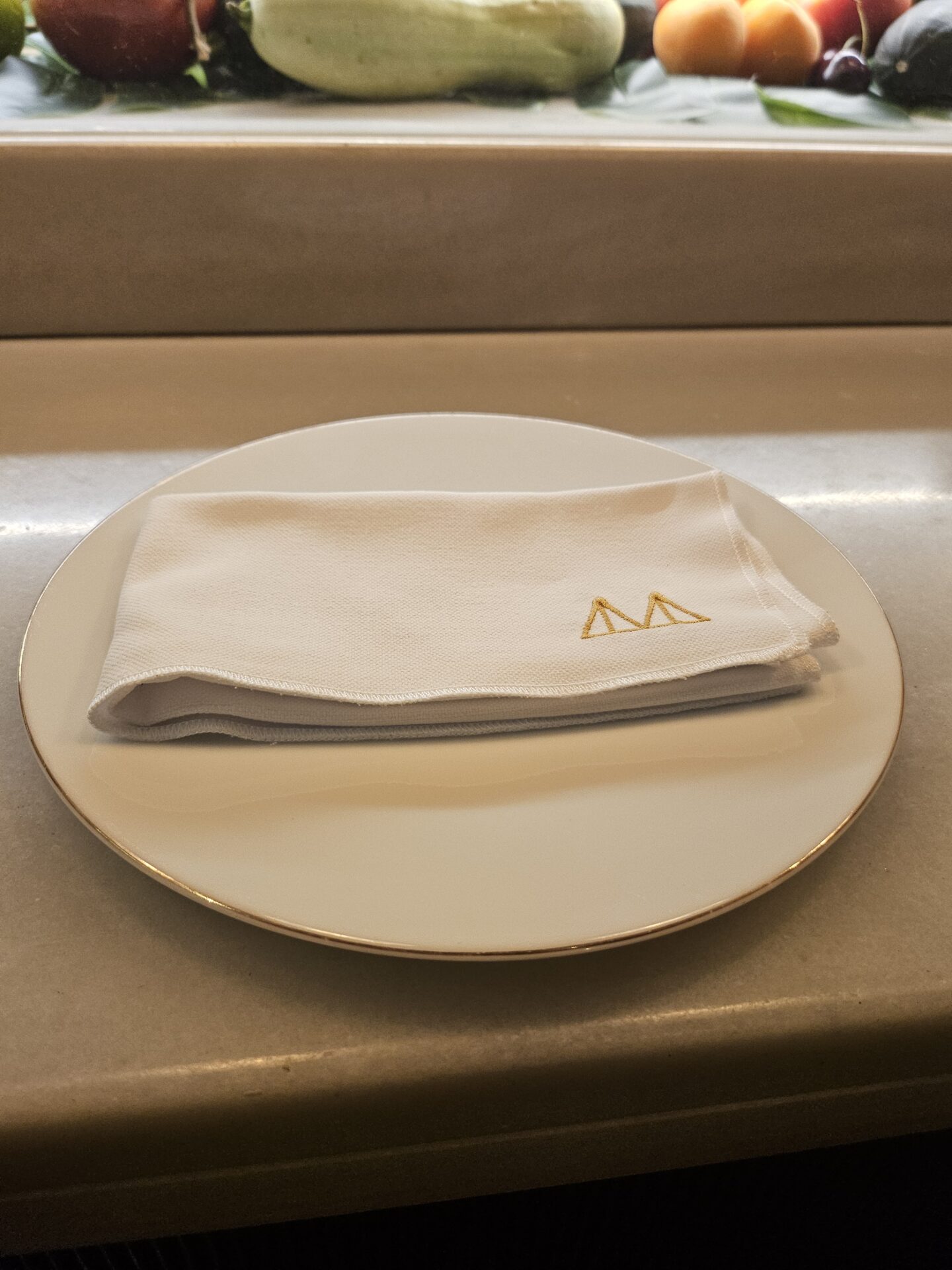 a white napkin on a plate