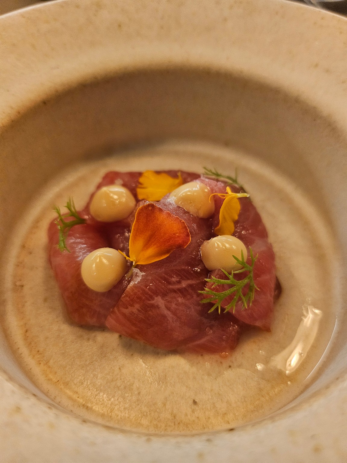 a plate of food with flowers on it