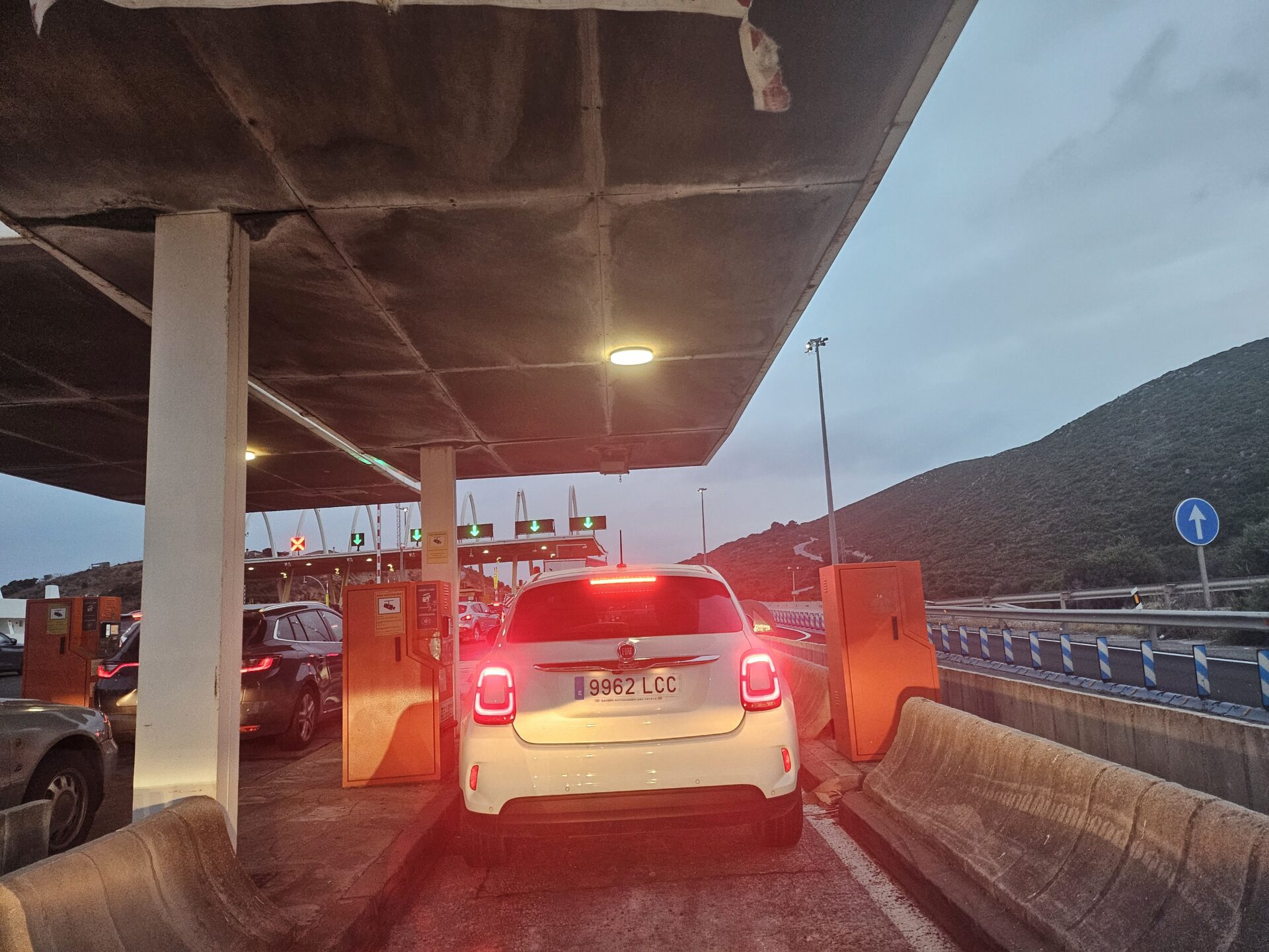 a car parked at a gas station