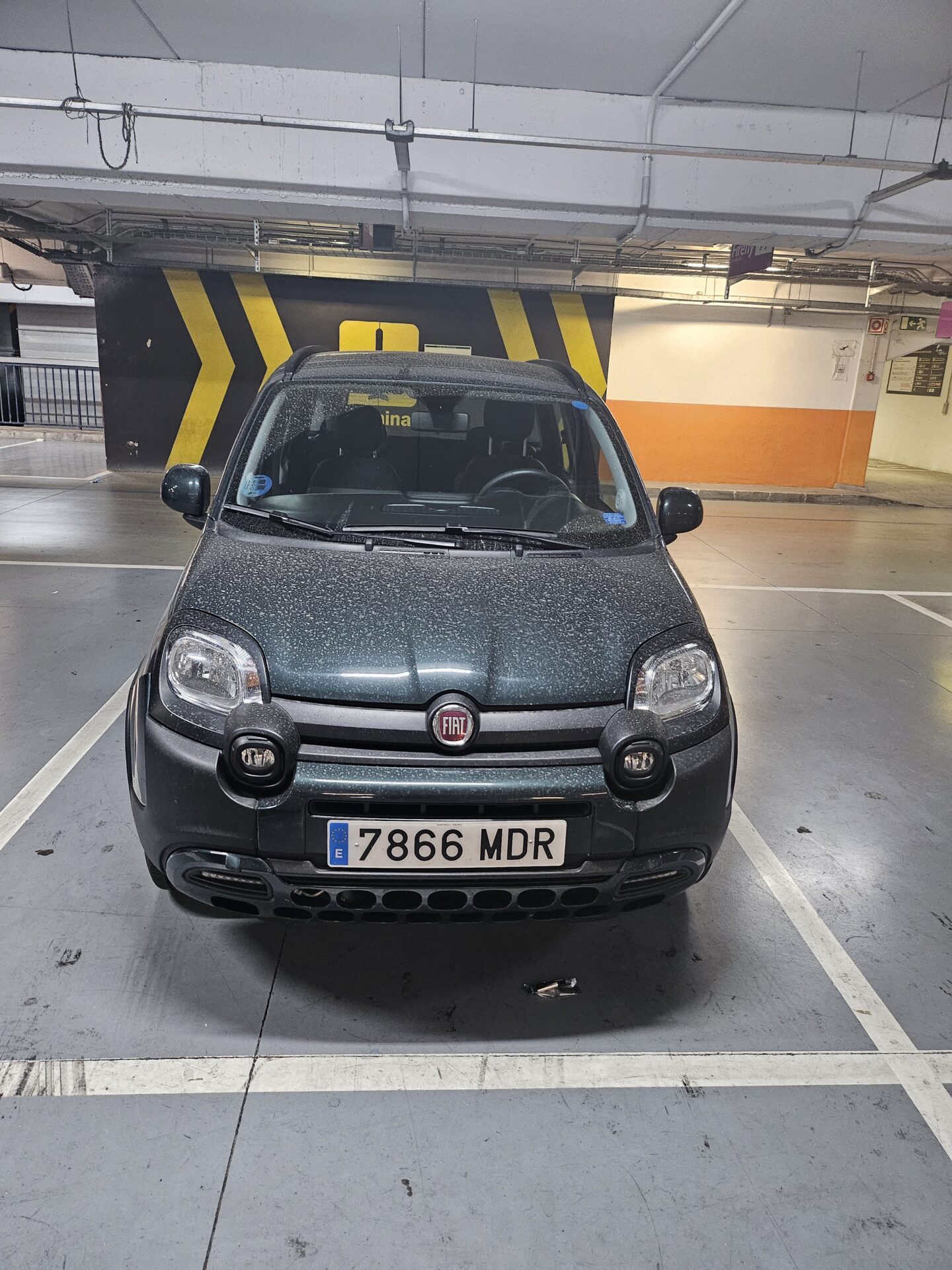 a car parked in a parking lot