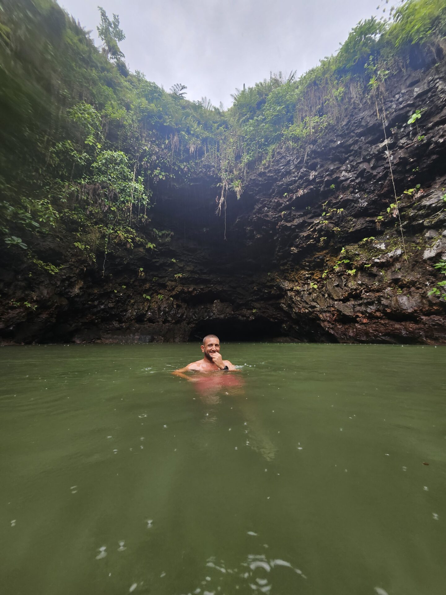 a man in a body of water