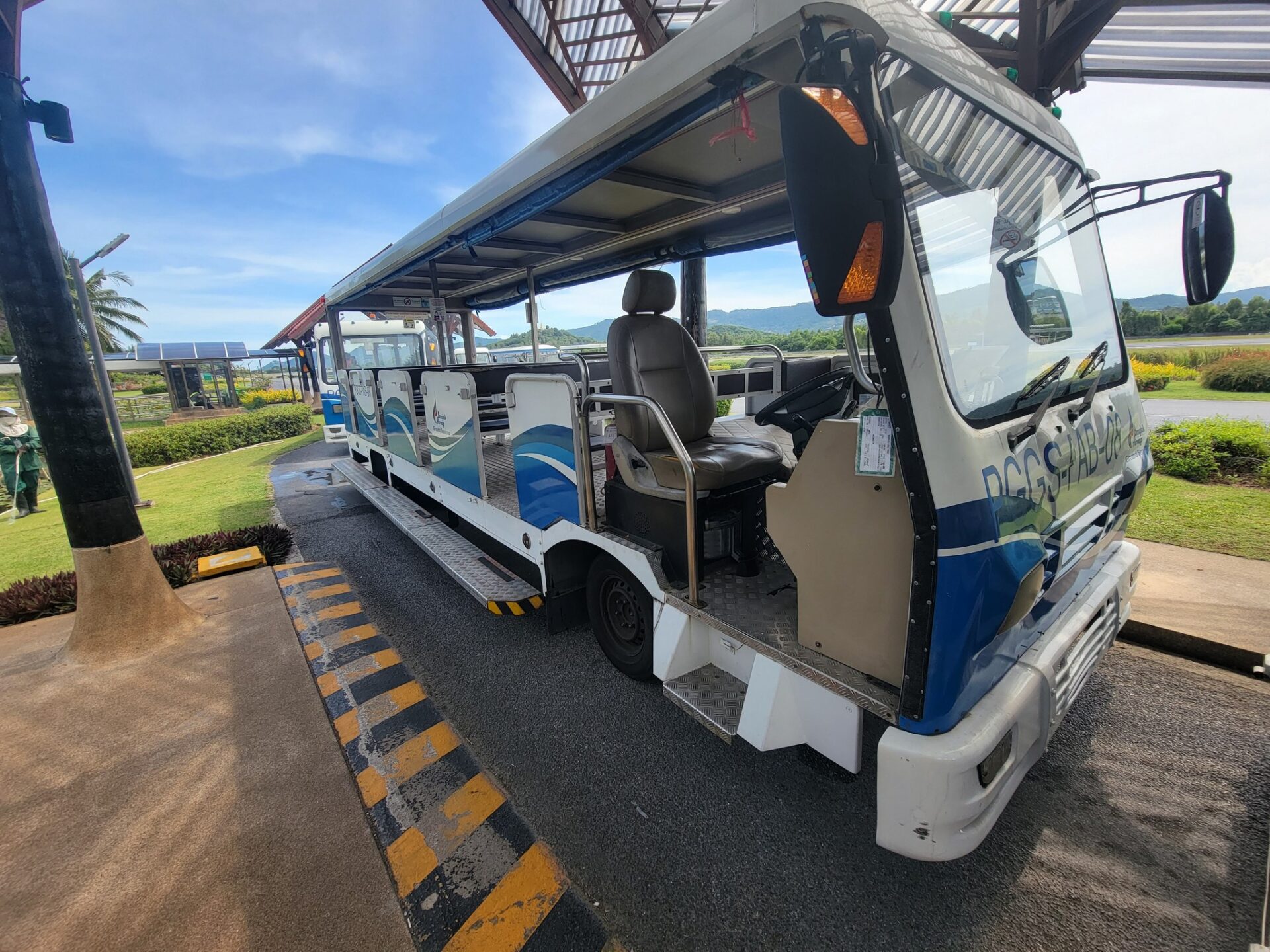 a bus parked in a parking lot