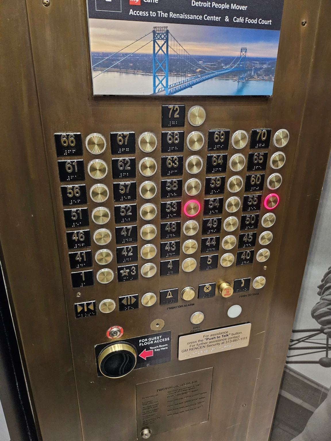 a close up of a elevator panel