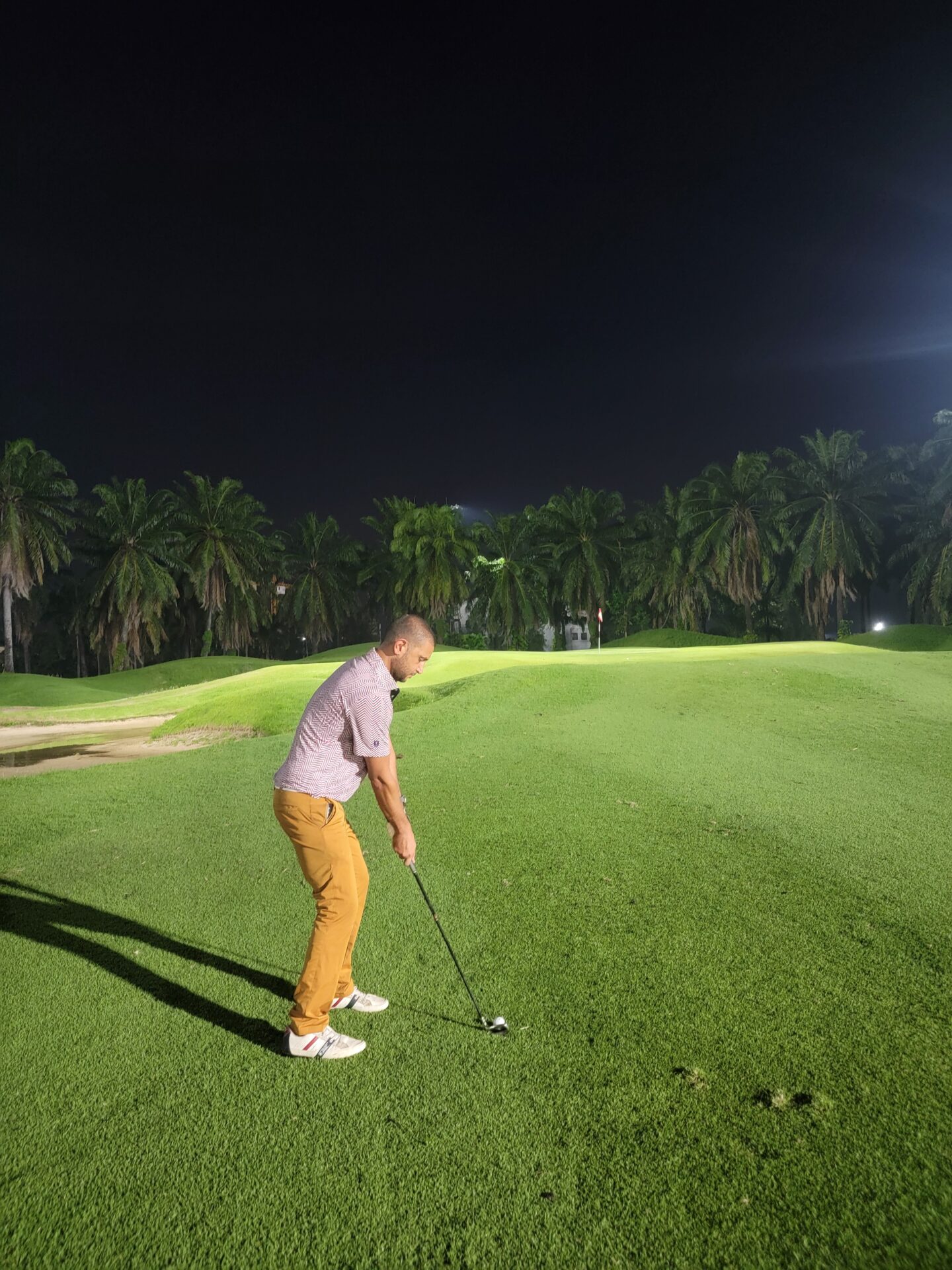 a man playing golf on a golf course