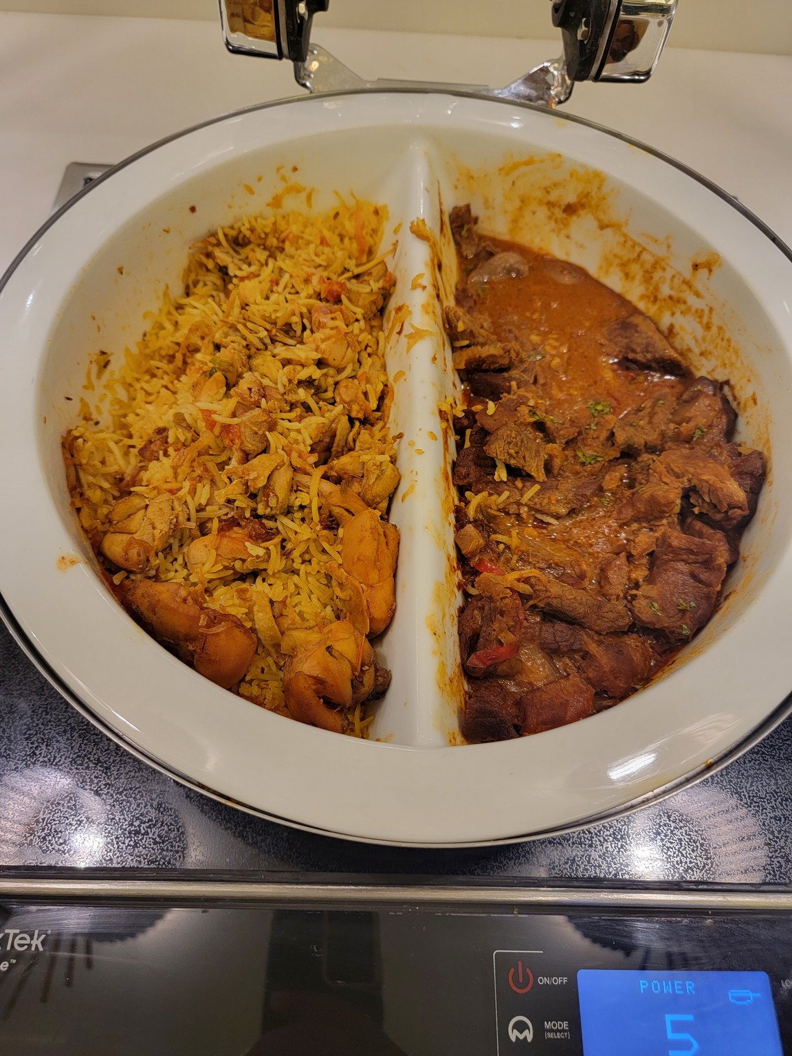 a plate of food on a counter