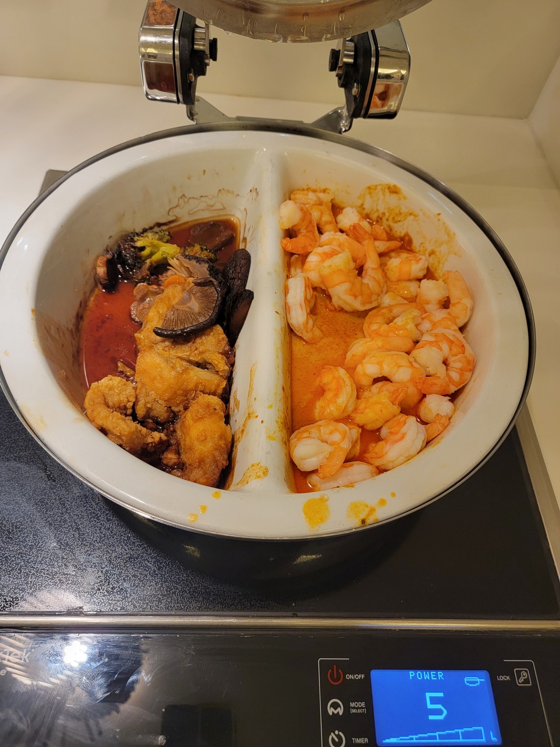 a bowl of food on a stove