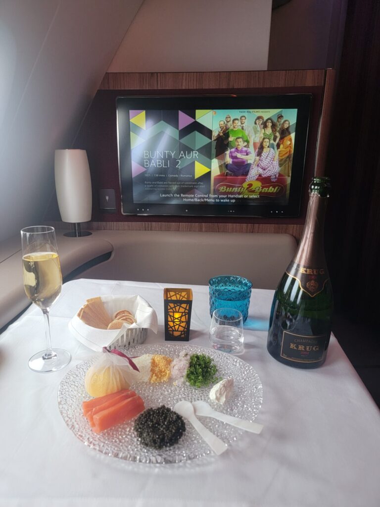 Qatar a380 First Bangkok to Baku: Krug Included