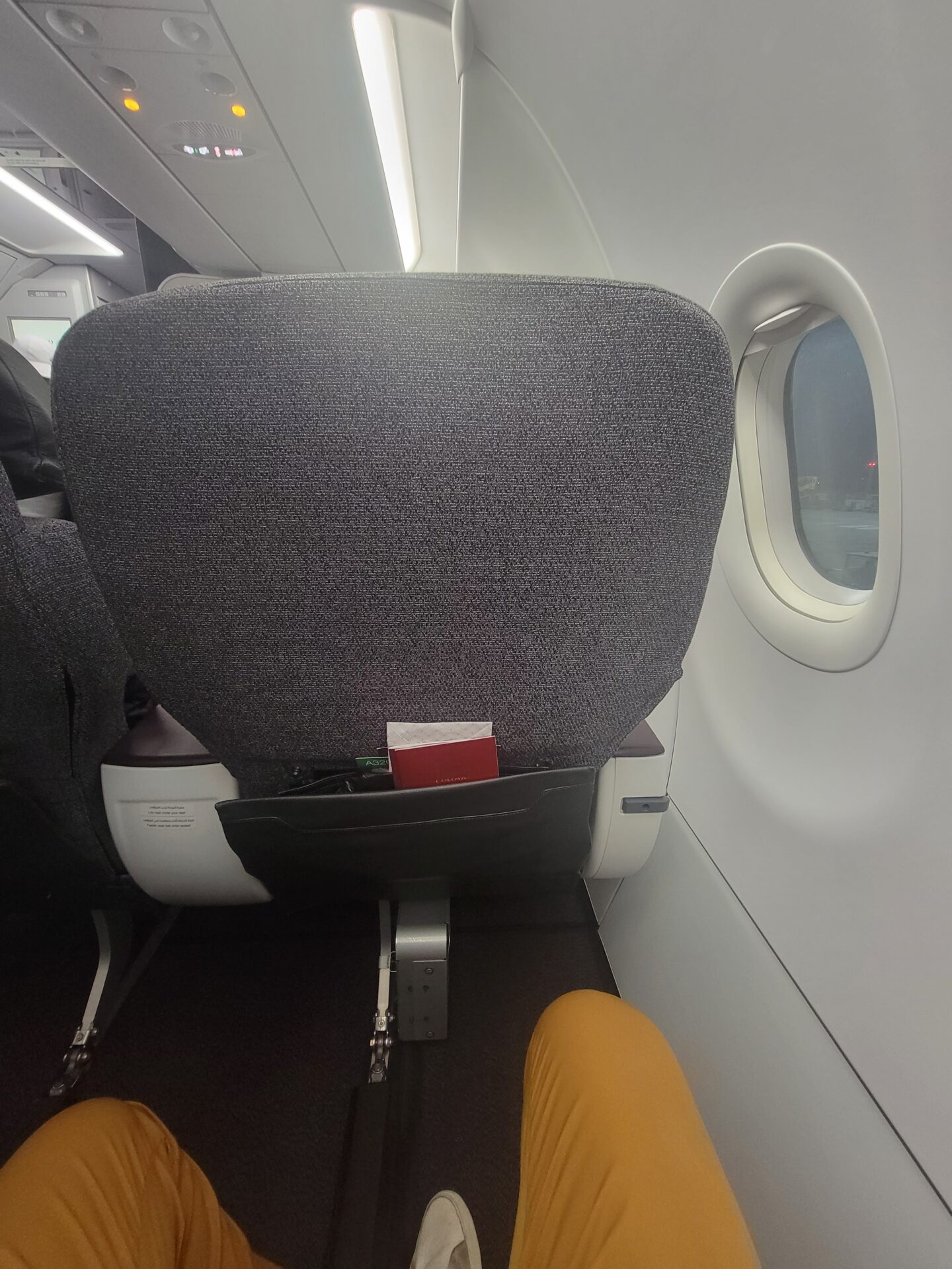 a seat in an airplane