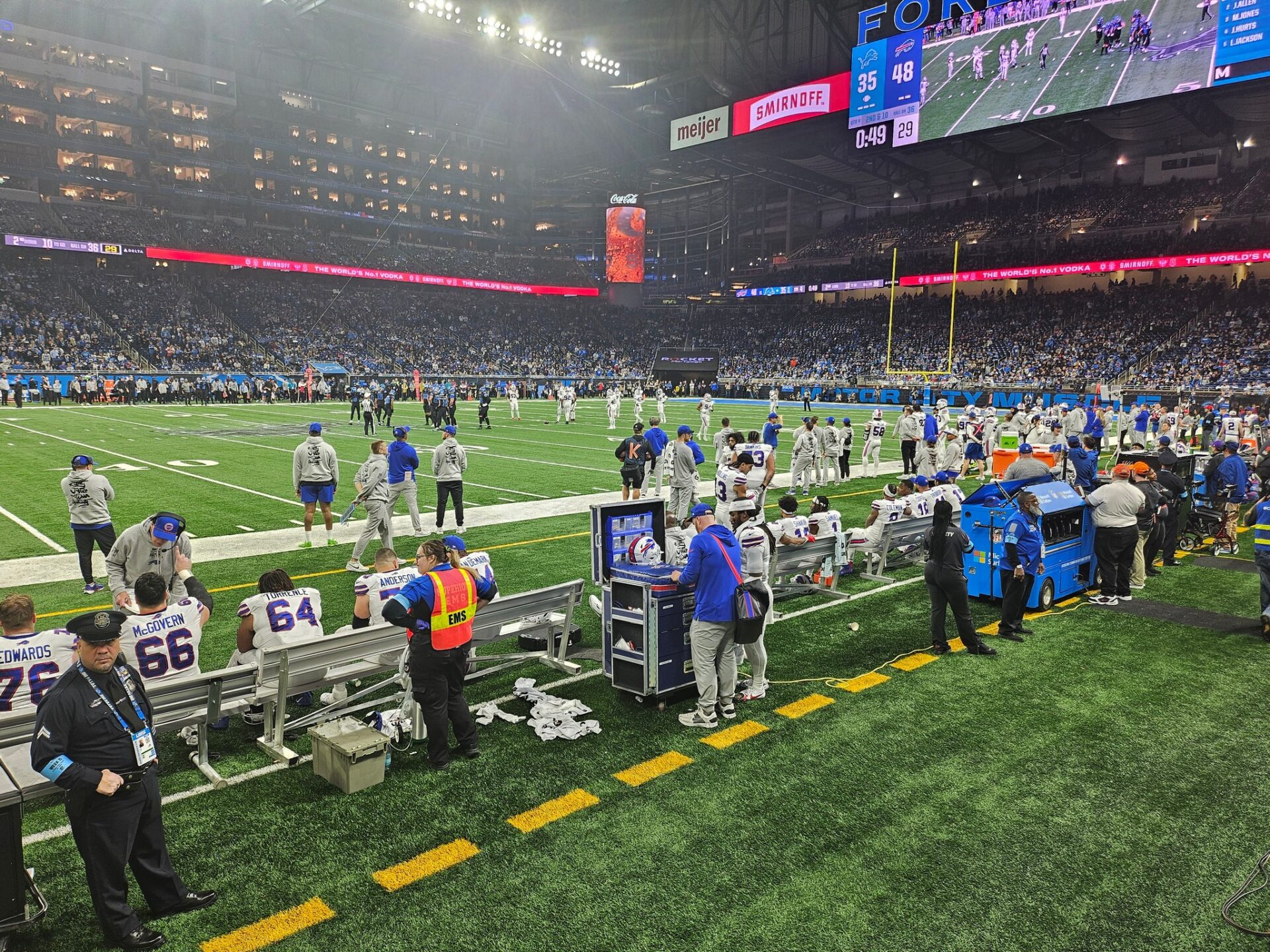 a football game with people in the stands