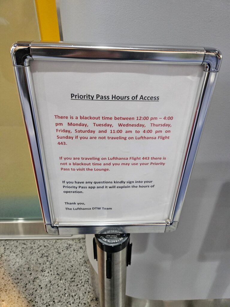 Priority Pass DTW: Opens at 16:00:00, Not a Second Sooner!