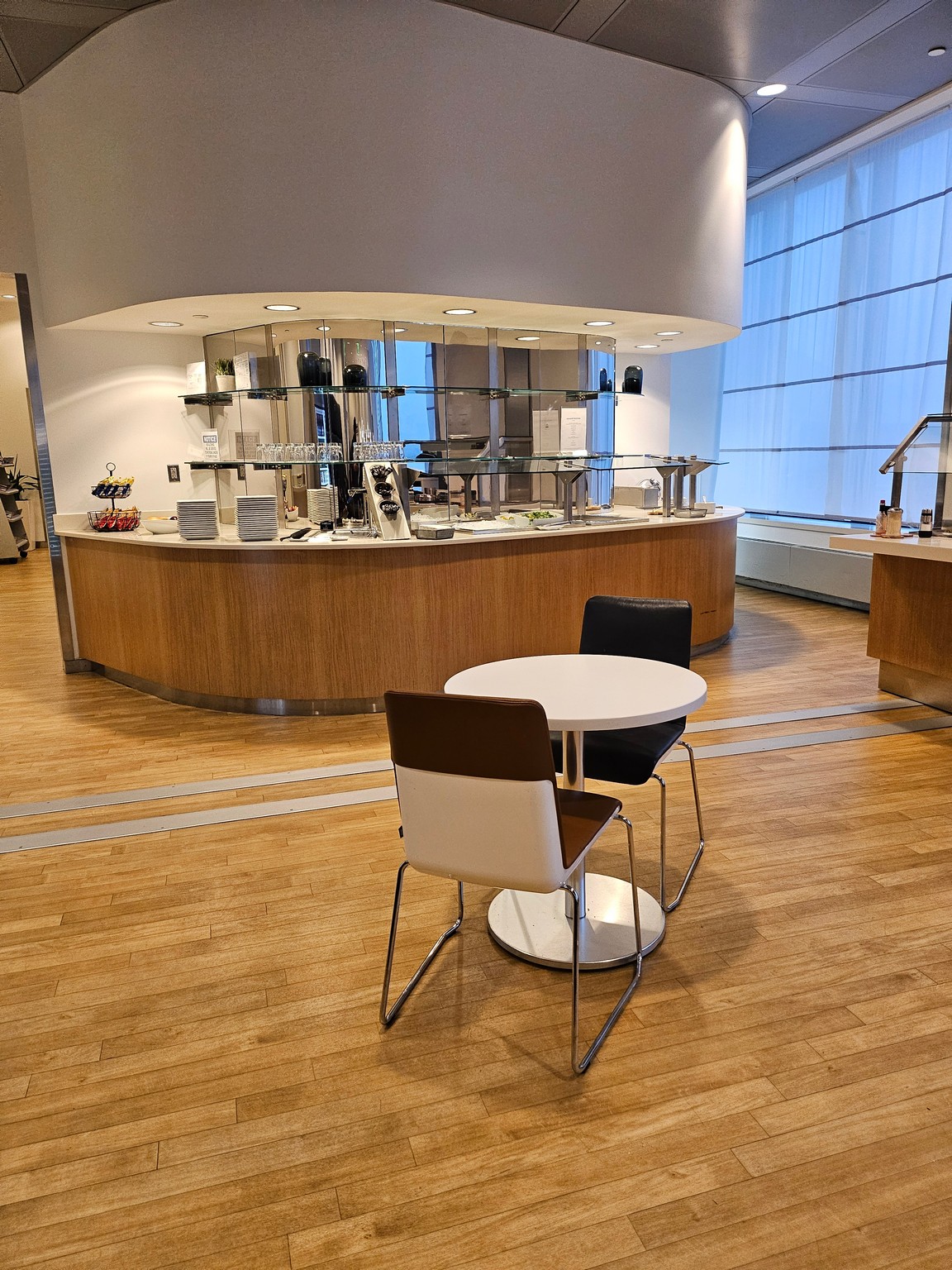 a table and chairs in a room