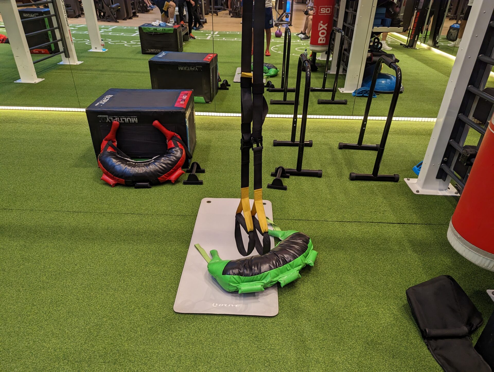 a gym equipment on the floor