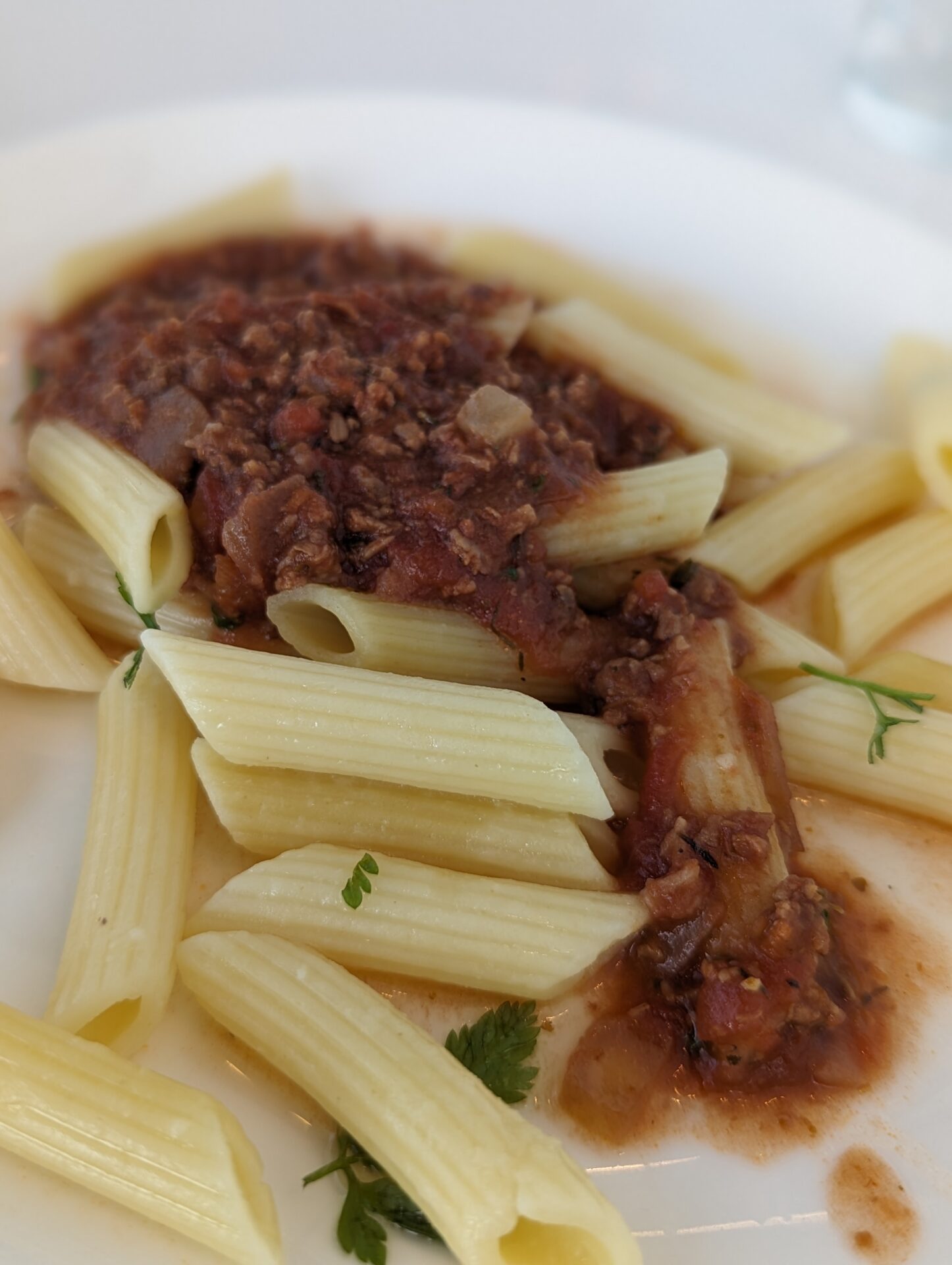 a plate of pasta with sauce