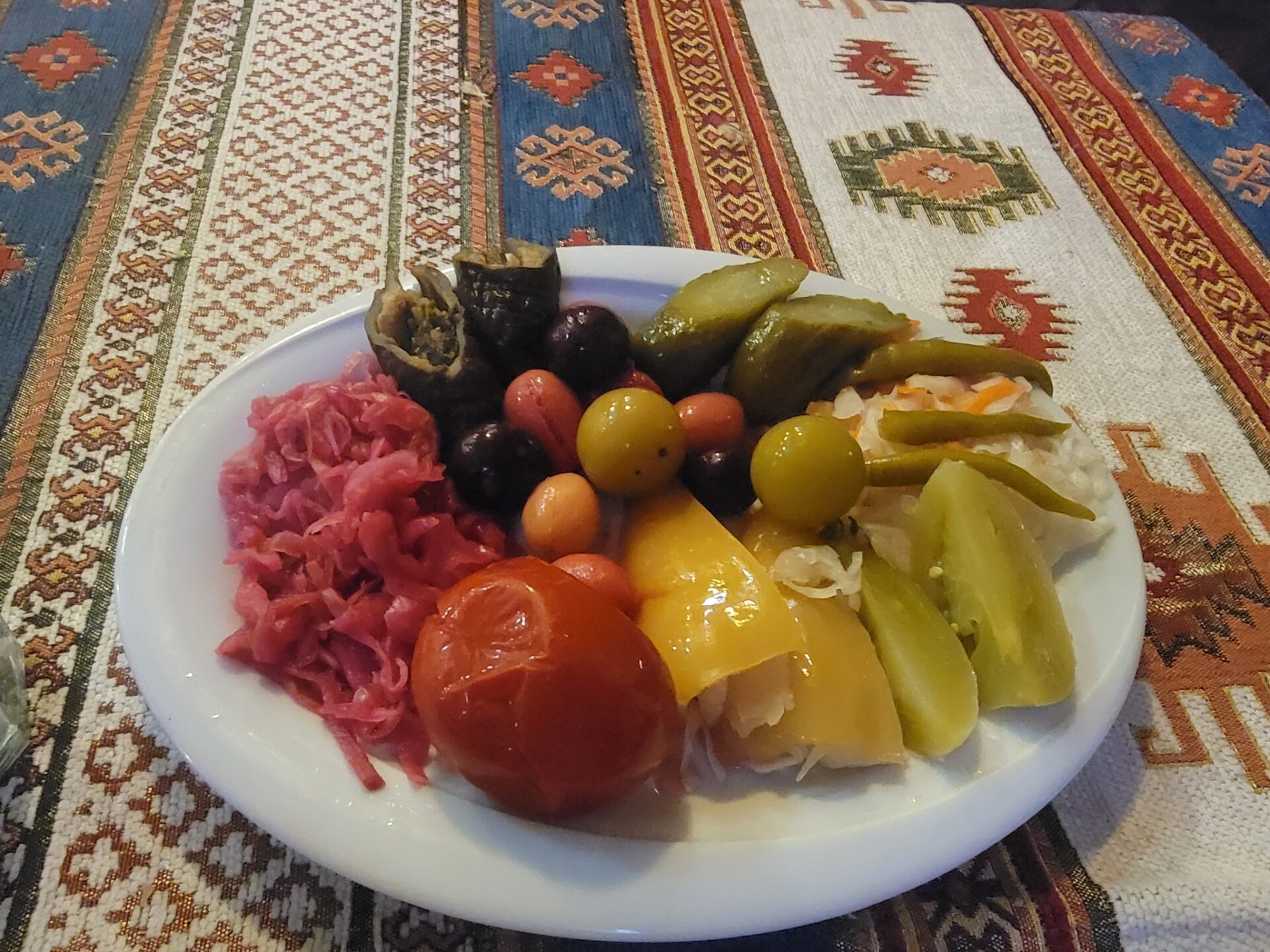 a plate of food on a table