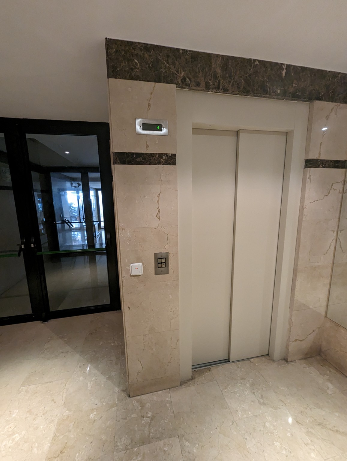 an elevator in a building