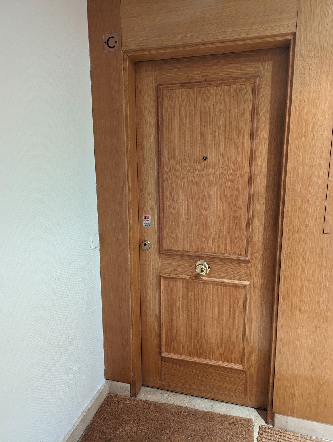 a wooden door with a doorknob