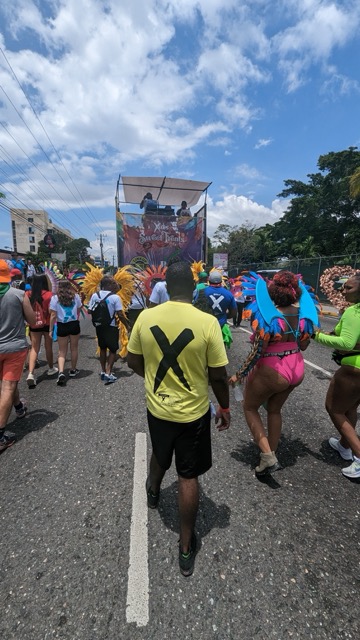 a group of people walking in a parade